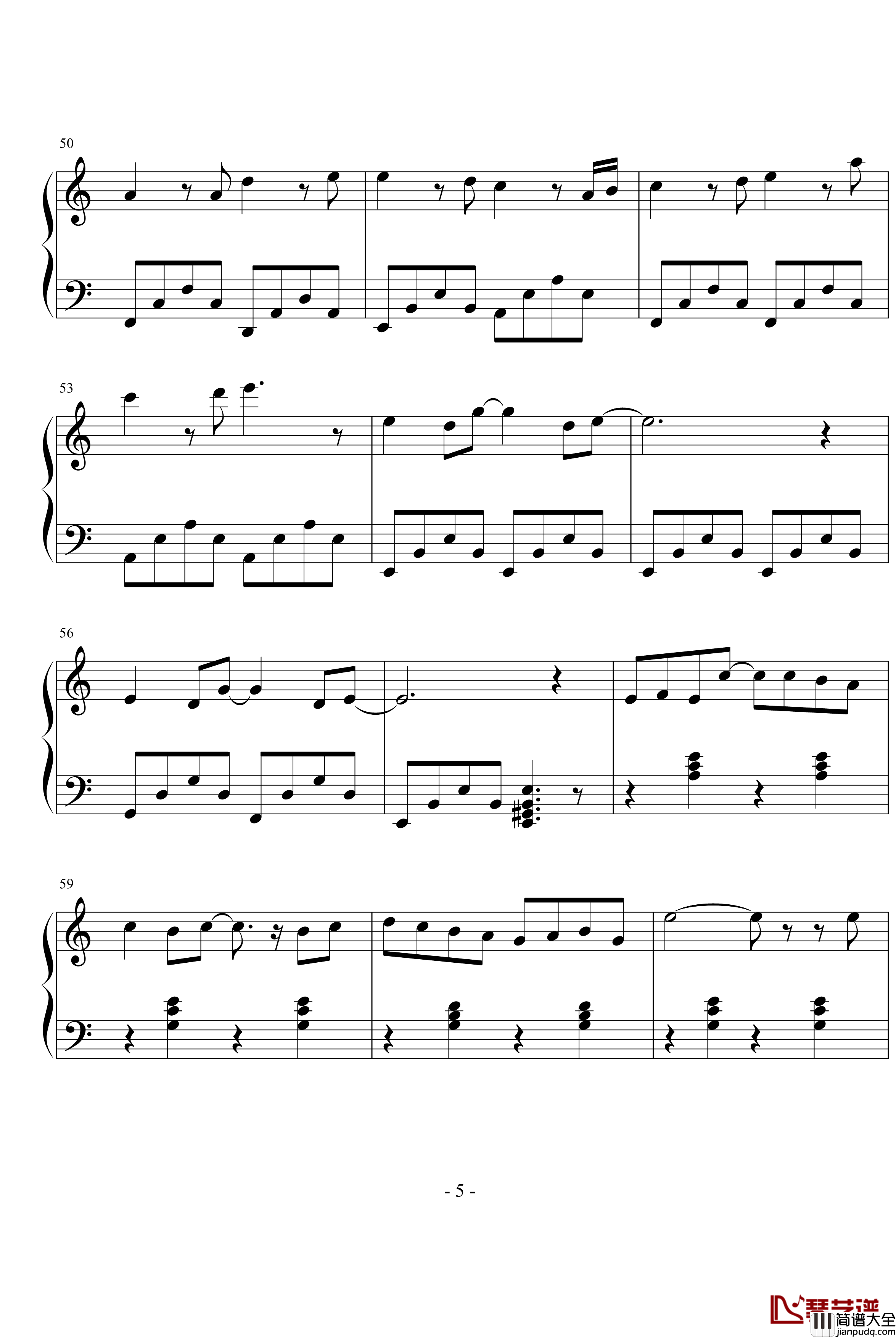 最爱钢琴谱_周慧敏