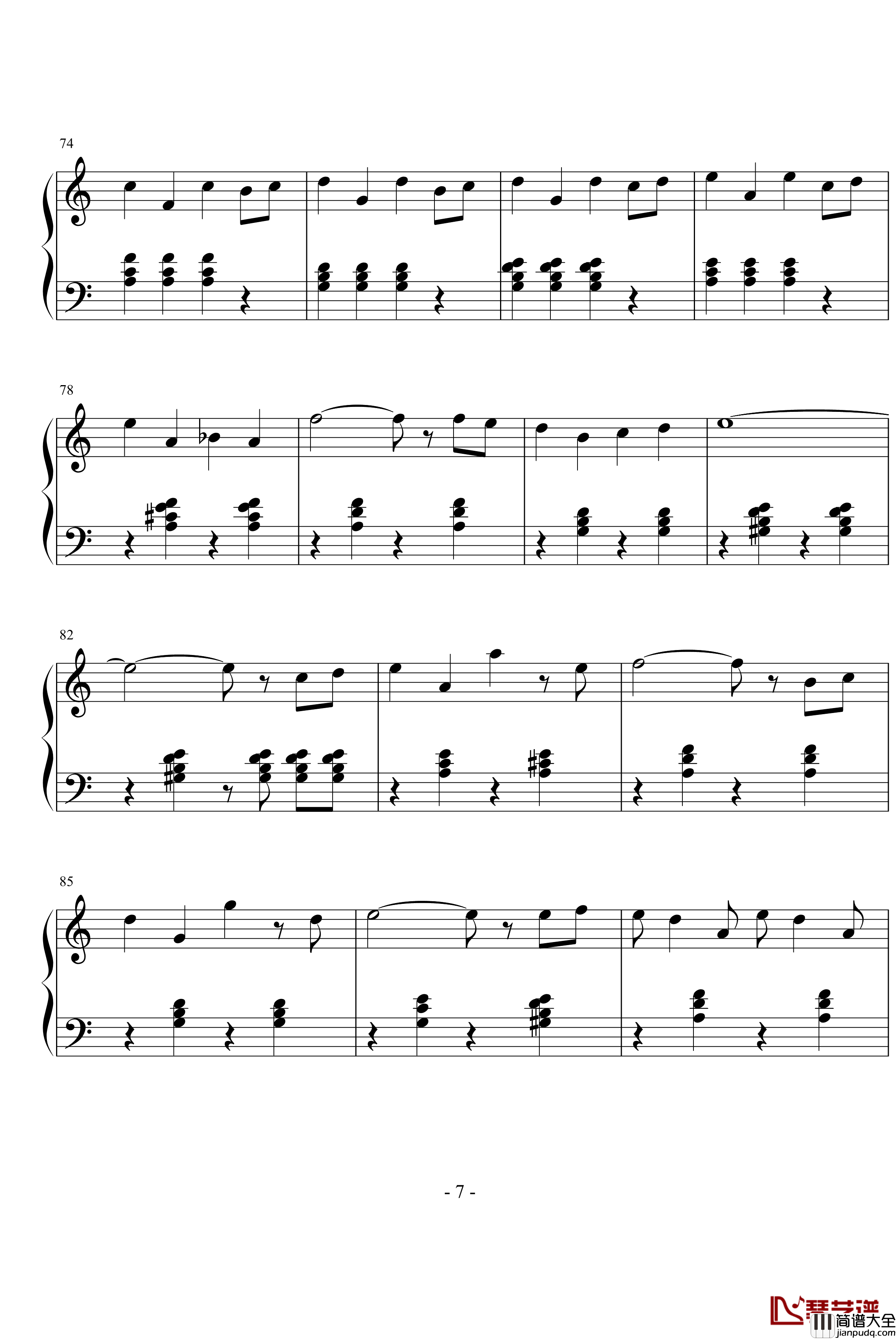 最爱钢琴谱_周慧敏