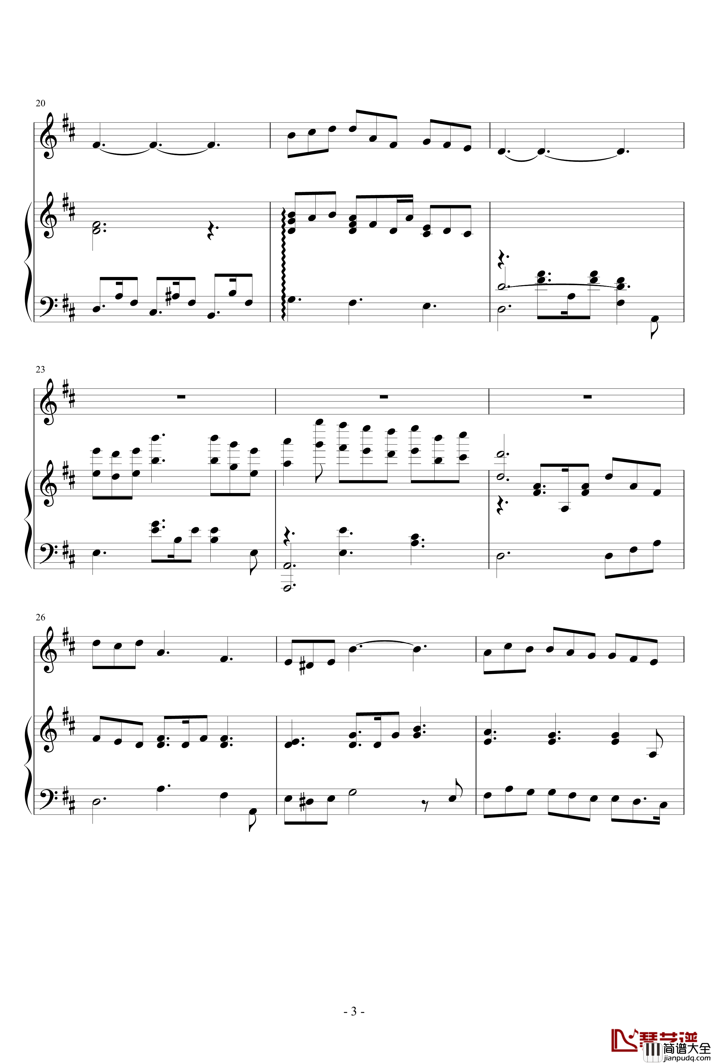 美丽的神梦钢琴谱_福斯特