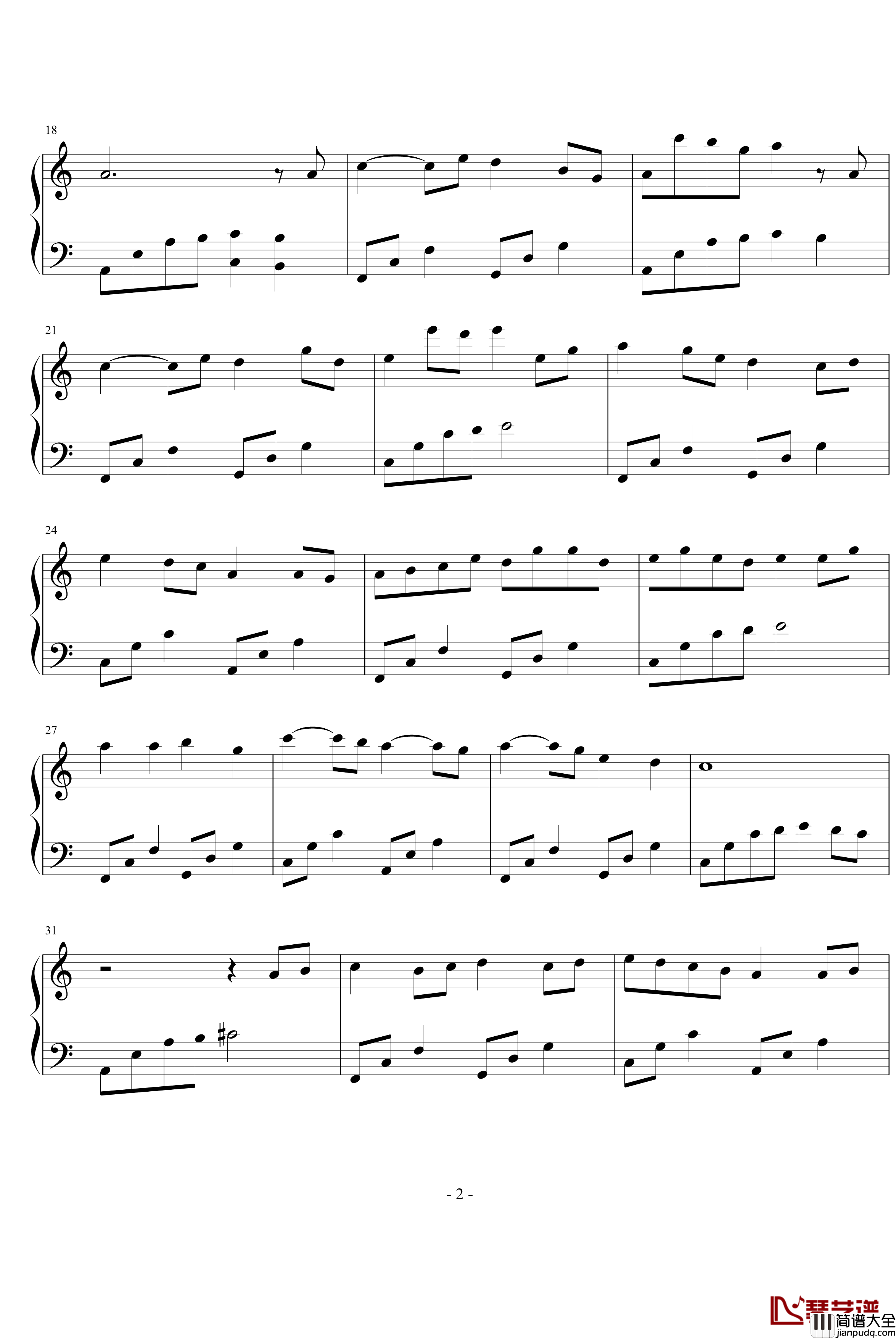 明媚的忧伤钢琴谱_Vickendy