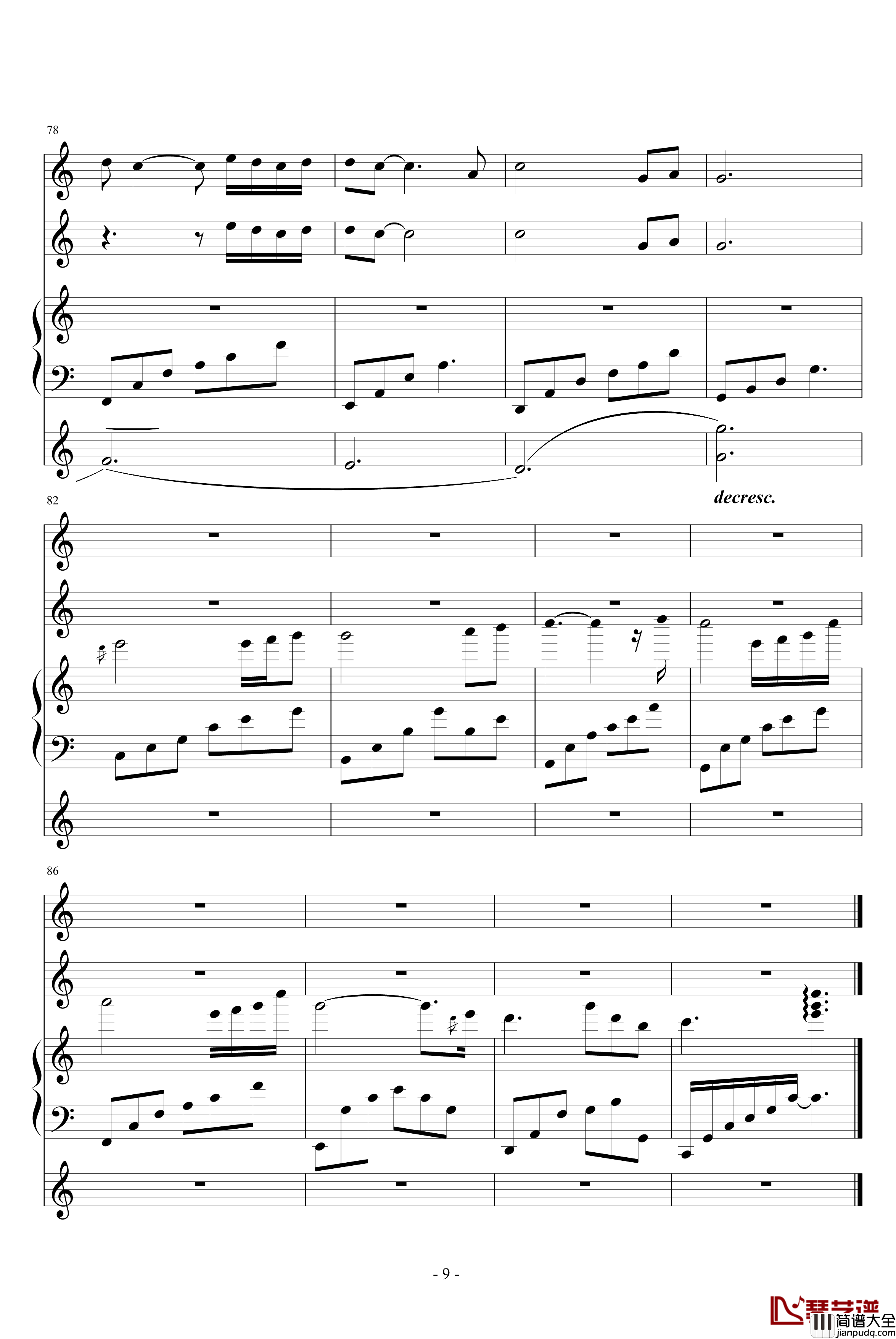 情书钢琴谱_Love_Letter_To_You_班得瑞_Bandari