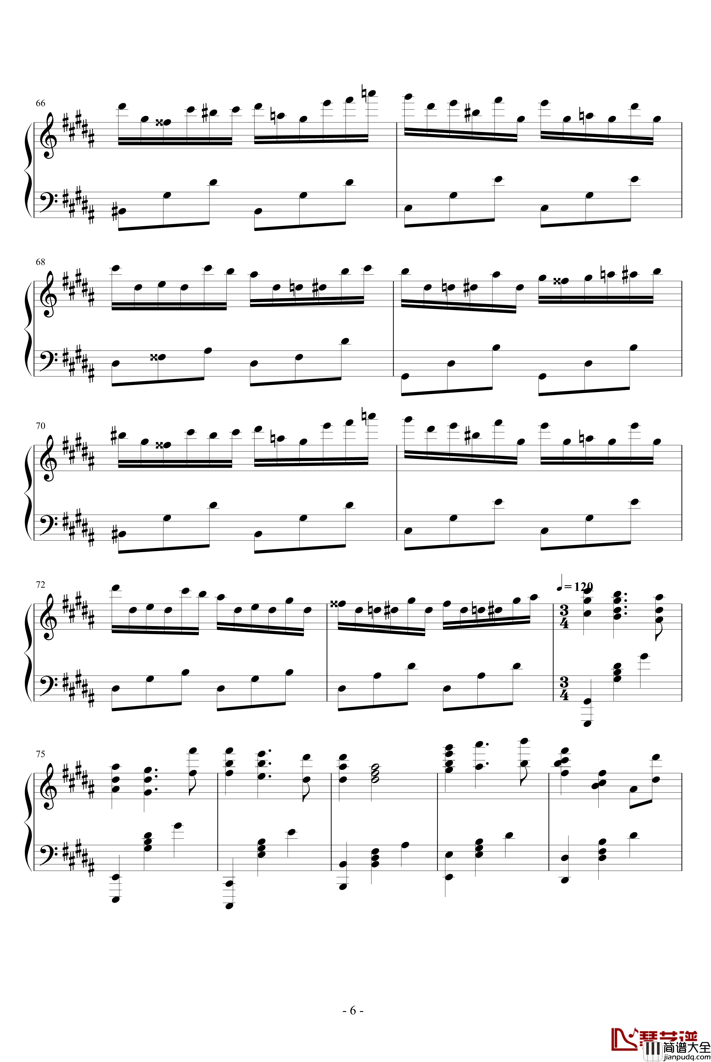 秋之印记钢琴谱_陈干