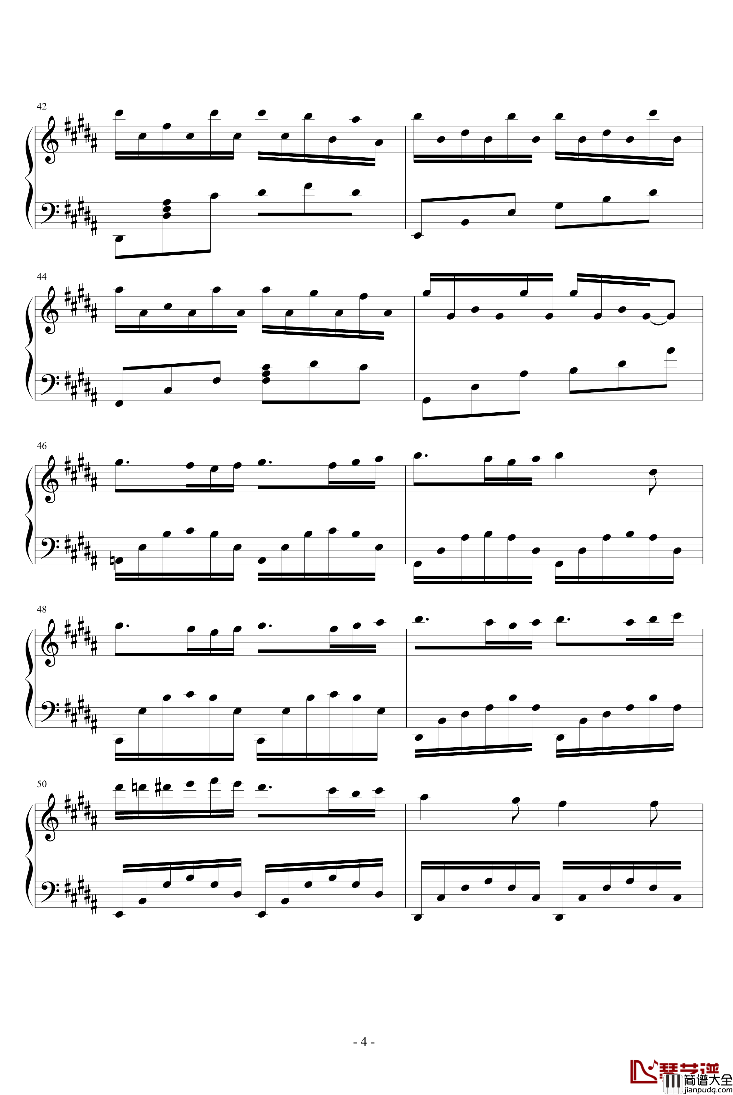 秋之印记钢琴谱_陈干