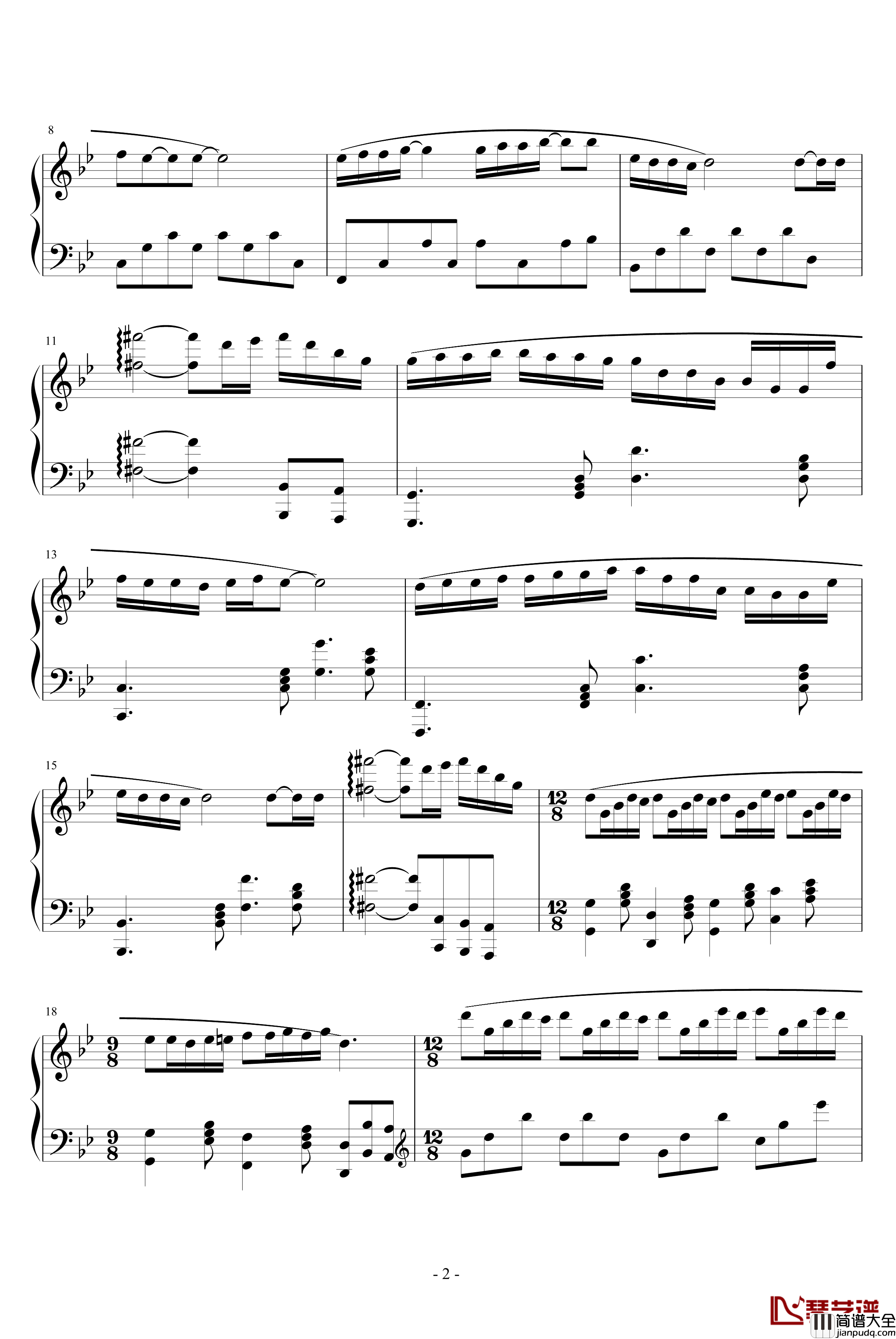 梦中的婚礼钢琴谱_吴越改编版_克莱德曼