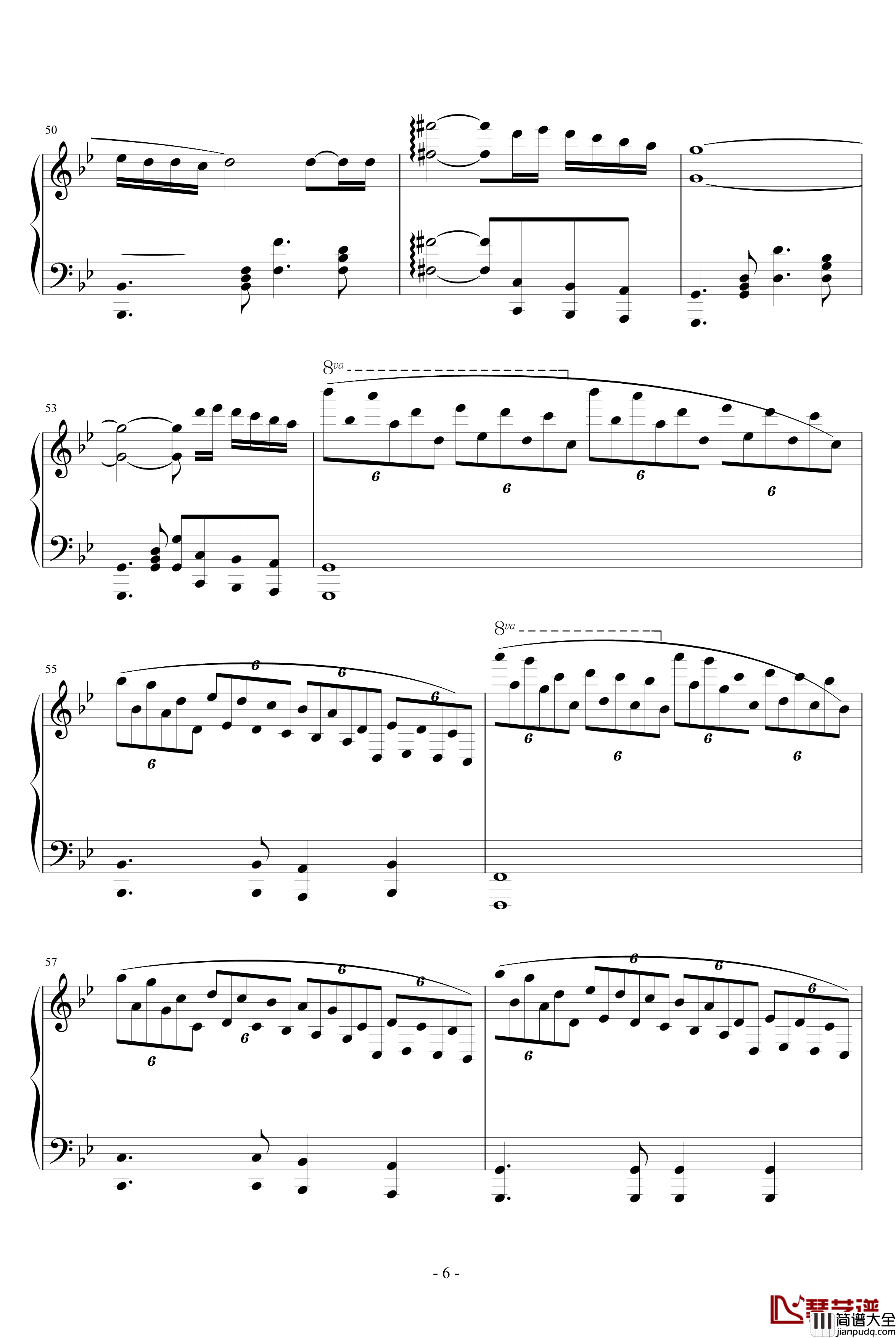 梦中的婚礼钢琴谱_吴越改编版_克莱德曼