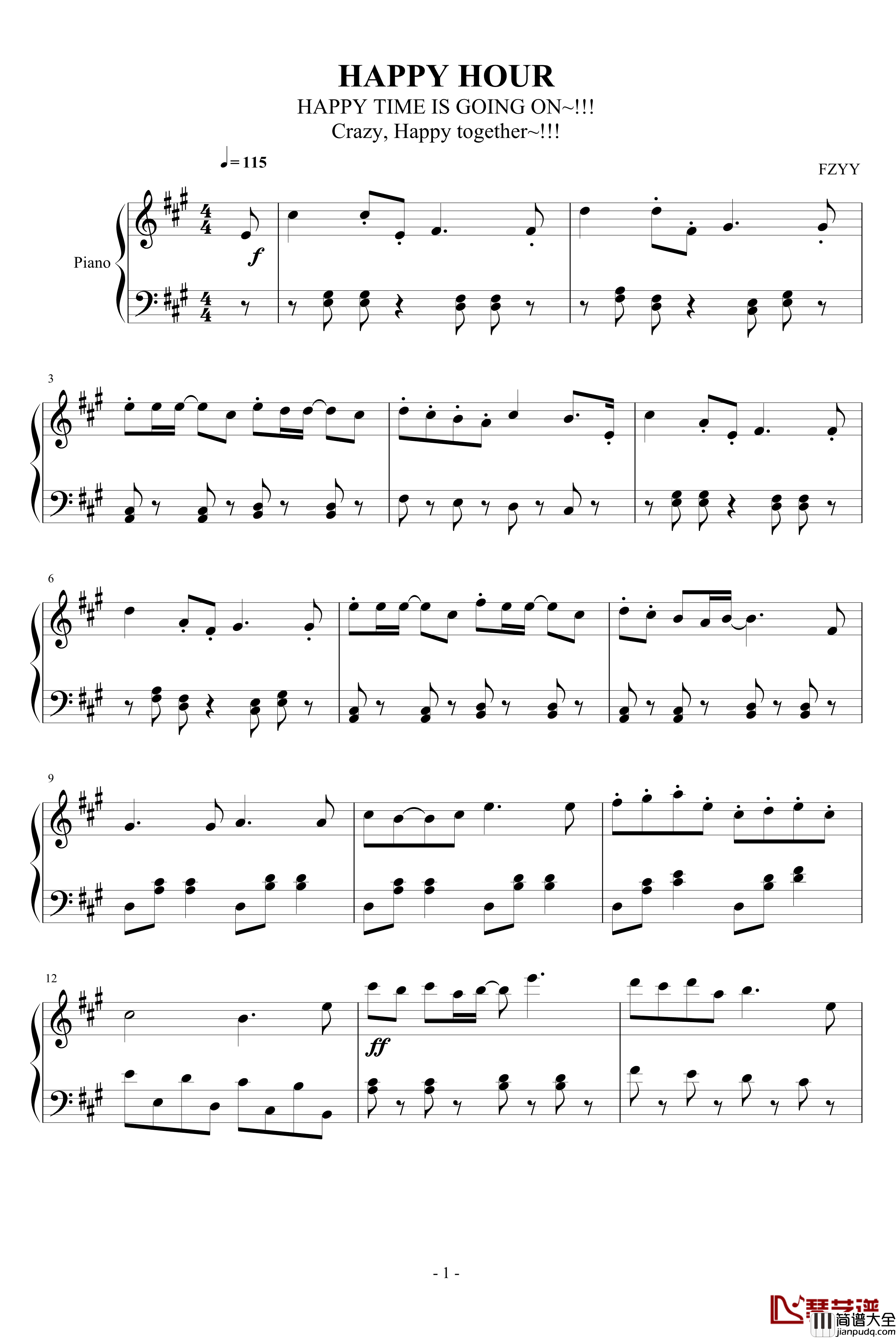 快樂時光钢琴谱_風之音韻