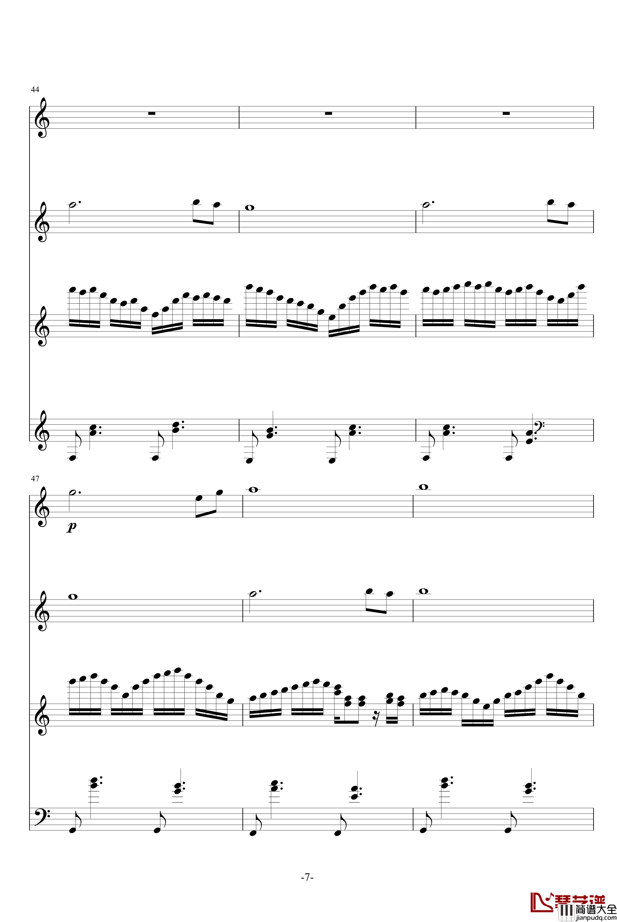 月之小舞曲钢琴谱_升c小调