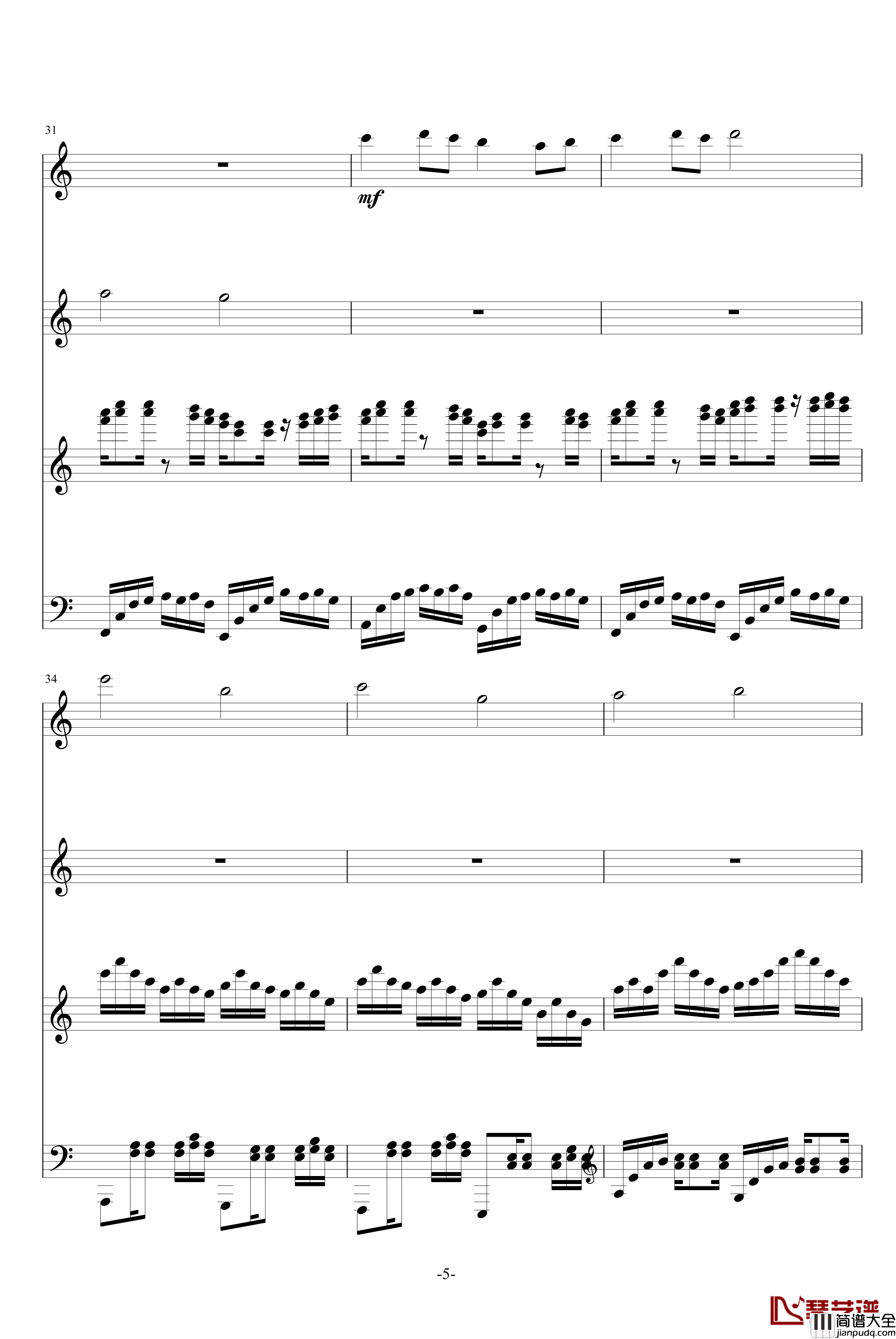 月之小舞曲钢琴谱_升c小调