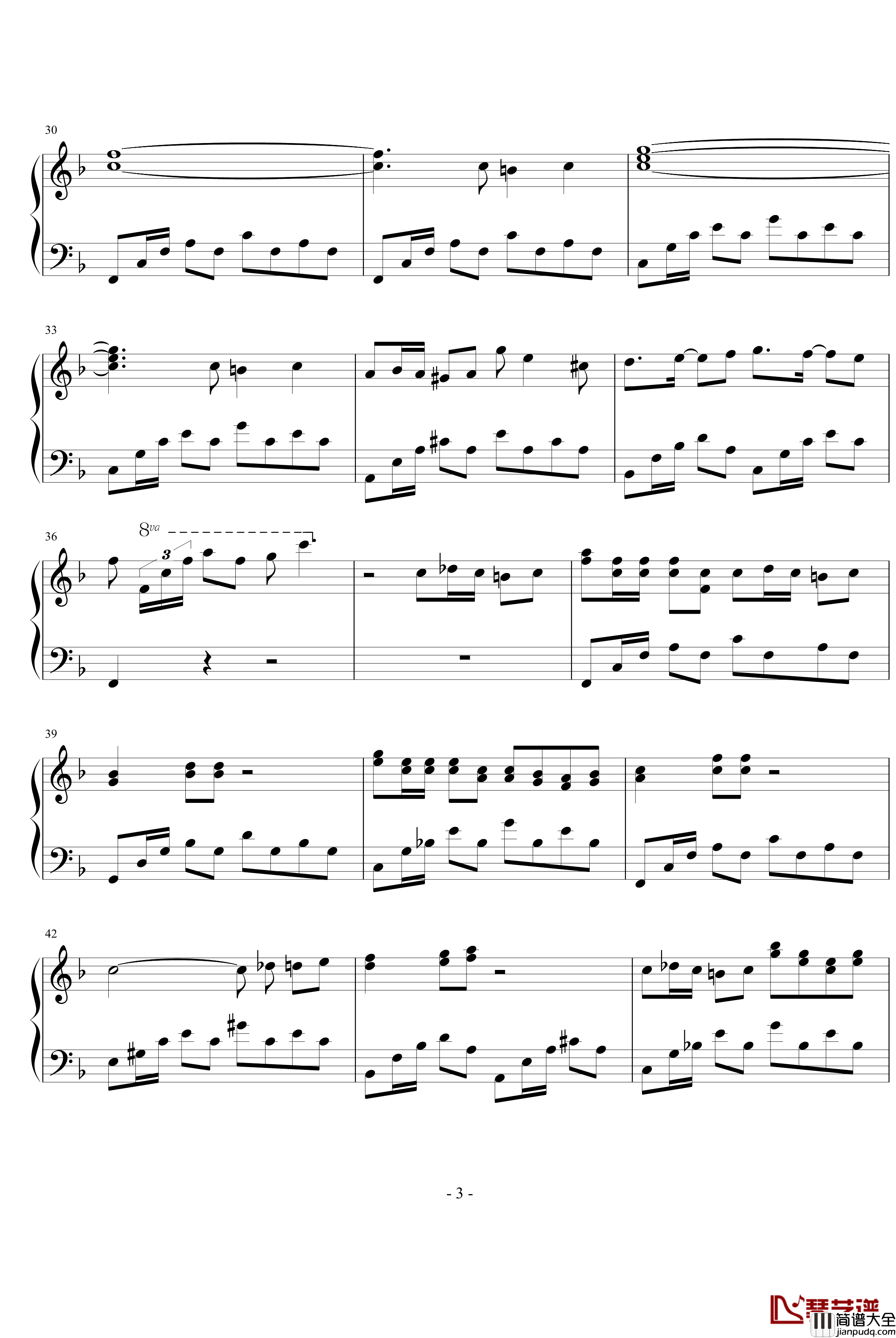 伦巴舞曲钢琴谱_文武贝