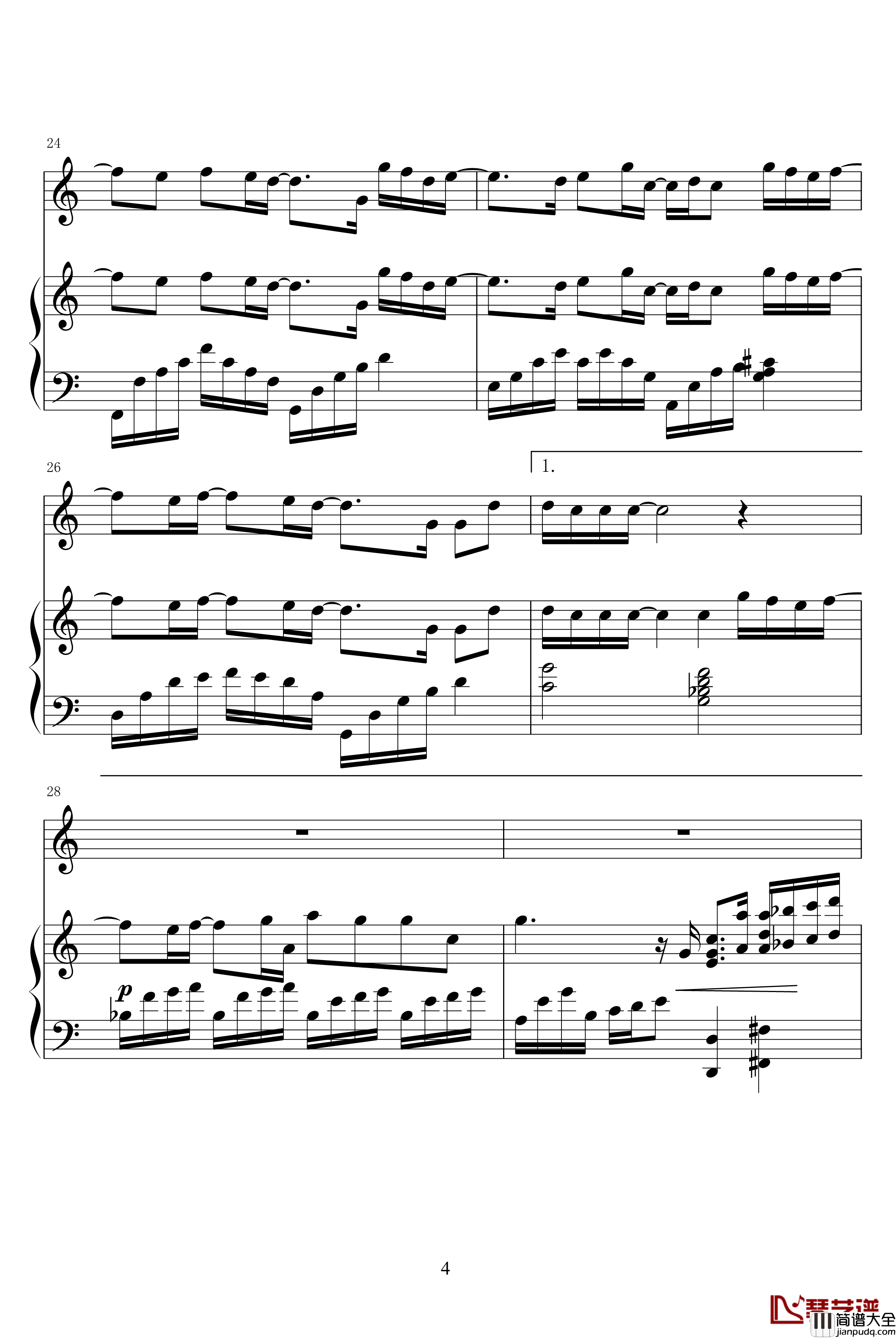 向左走向右走钢琴谱_光良