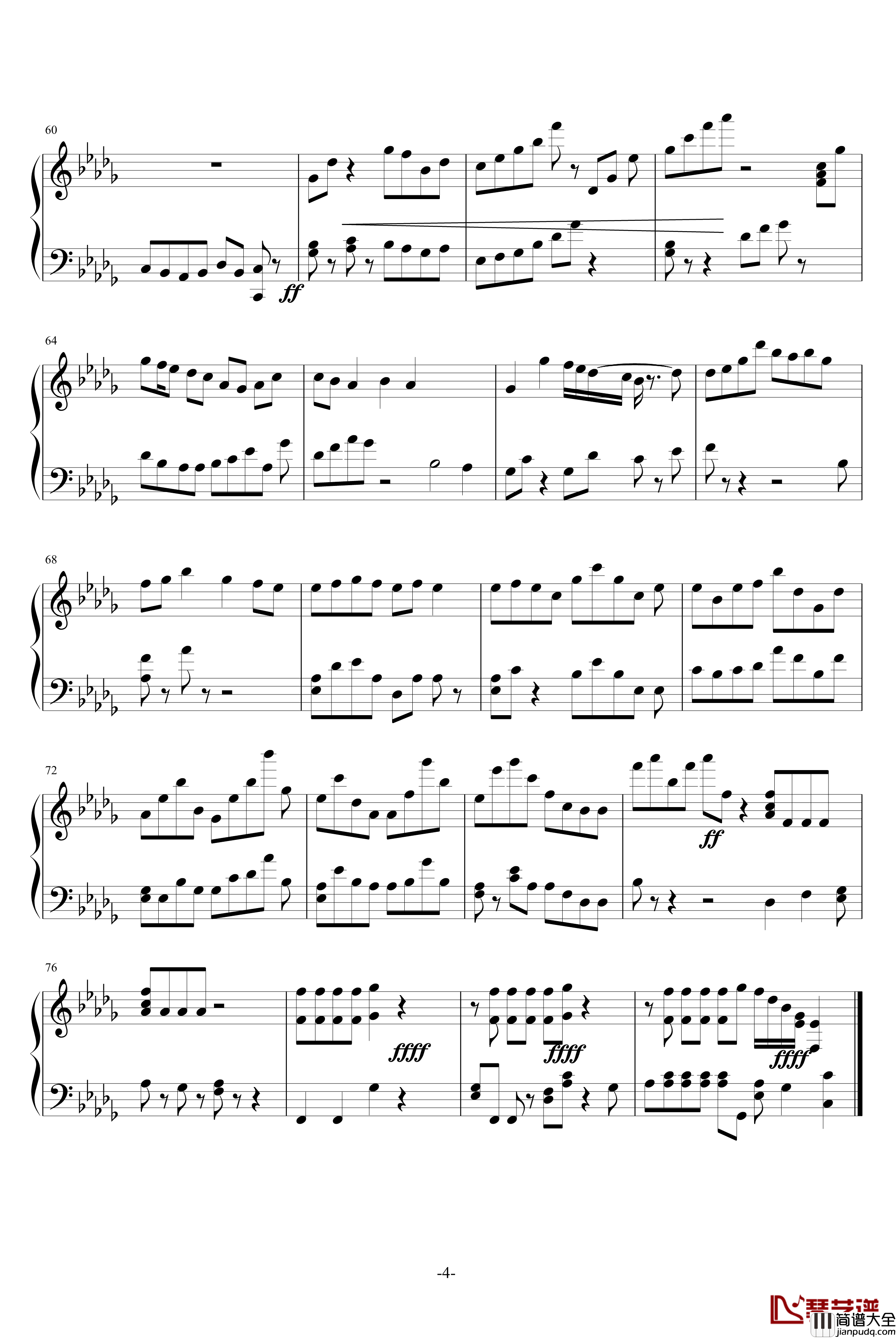 降b小调练习曲流浪第一乐章钢琴谱_rockyou