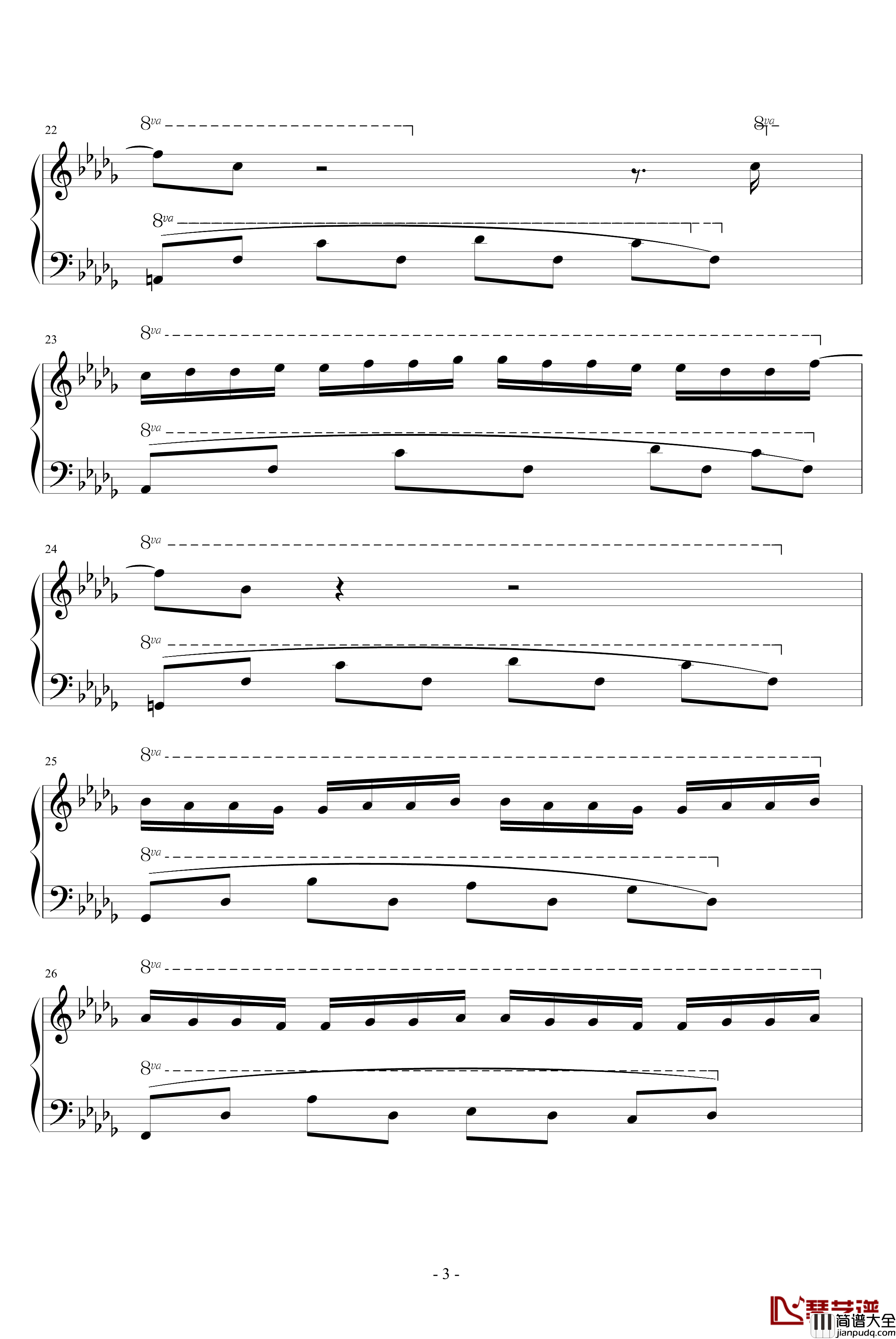 孤独的琴声钢琴谱_东方仙后