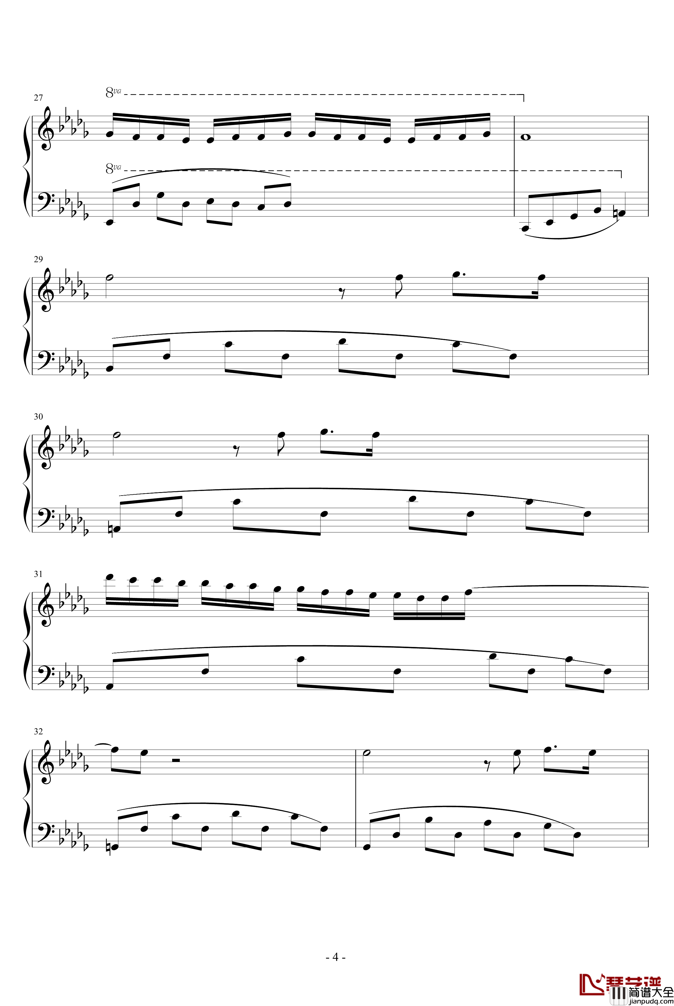 孤独的琴声钢琴谱_东方仙后