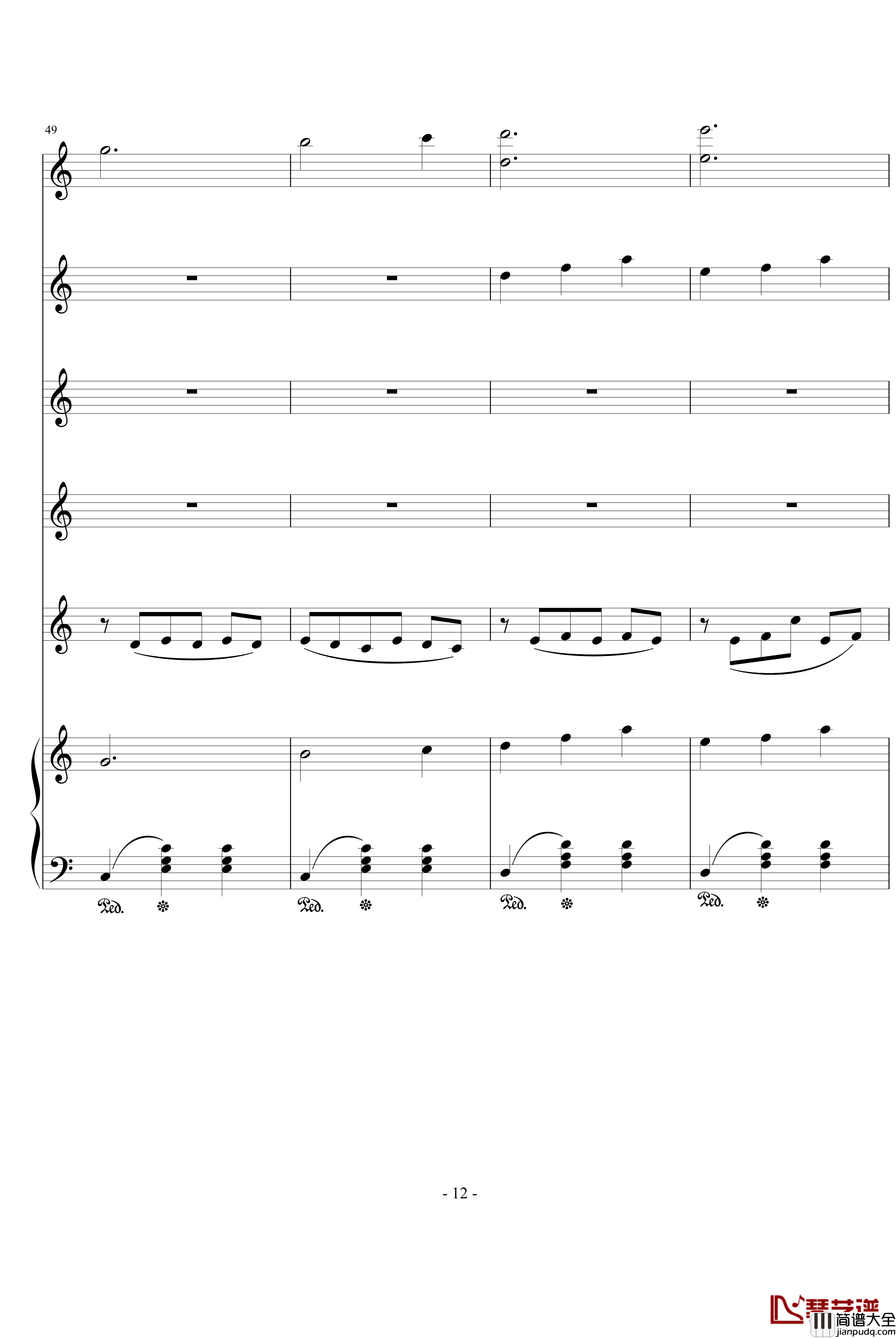 天使爱美丽总谱钢琴谱_影视