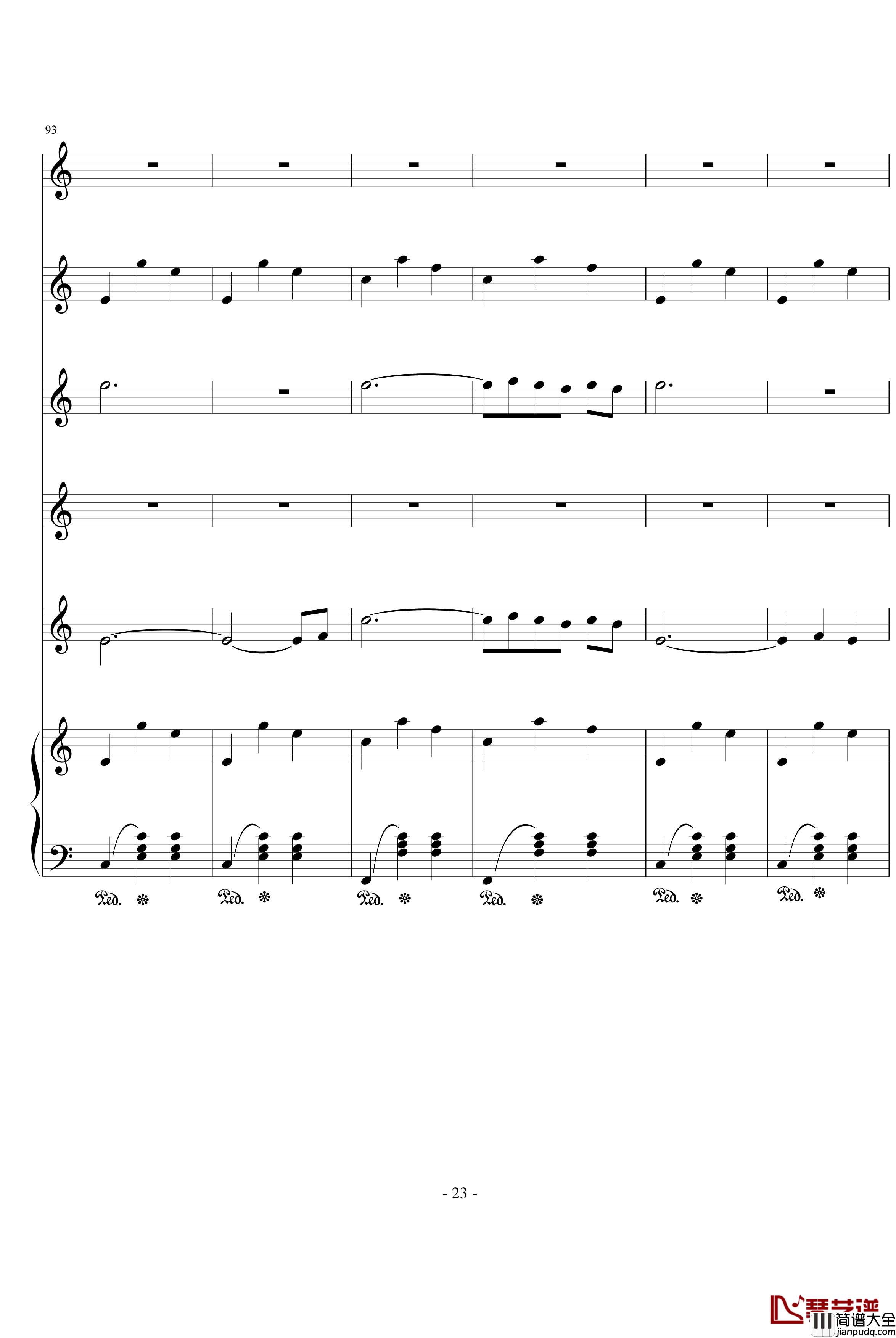 天使爱美丽总谱钢琴谱_影视