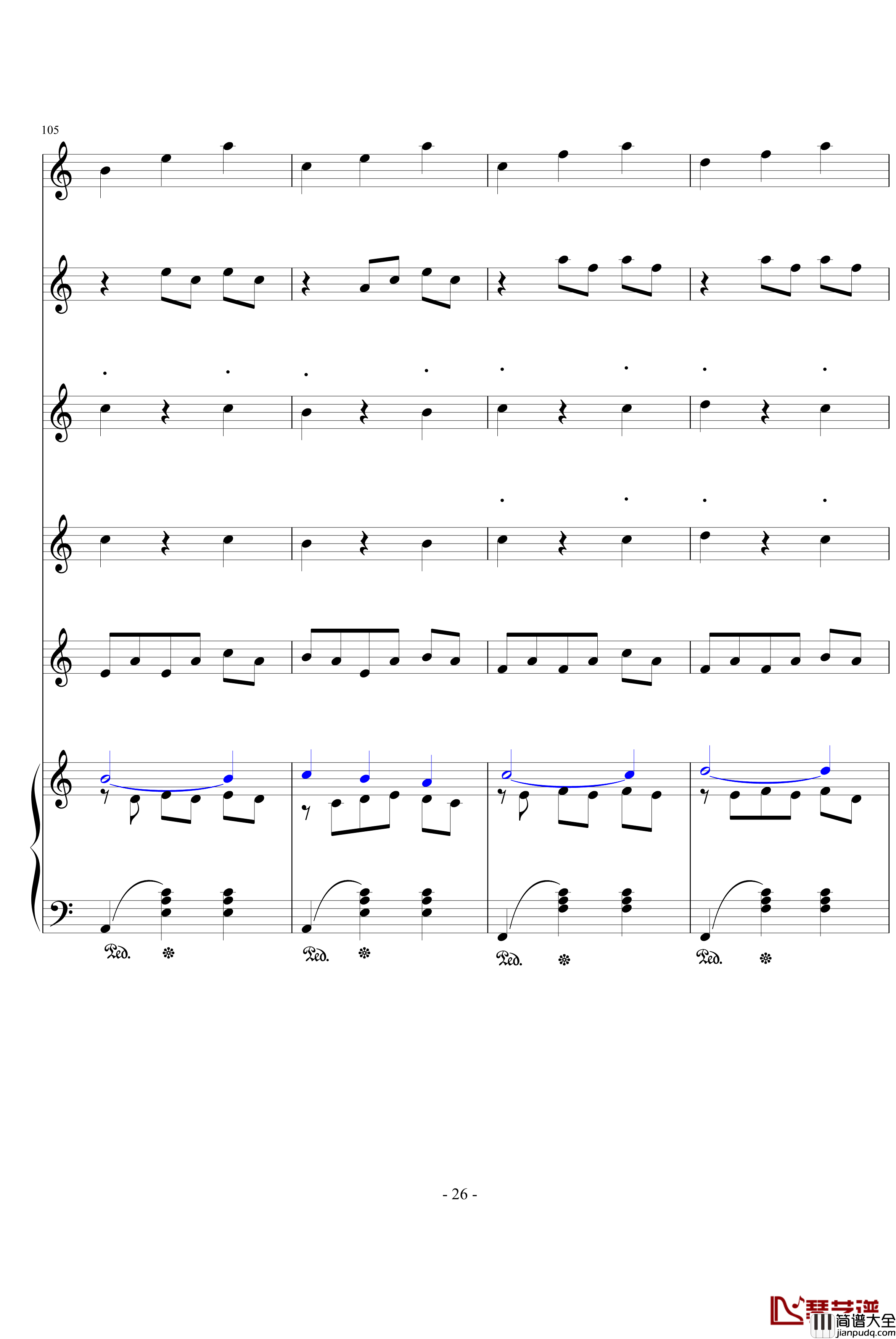 天使爱美丽总谱钢琴谱_影视