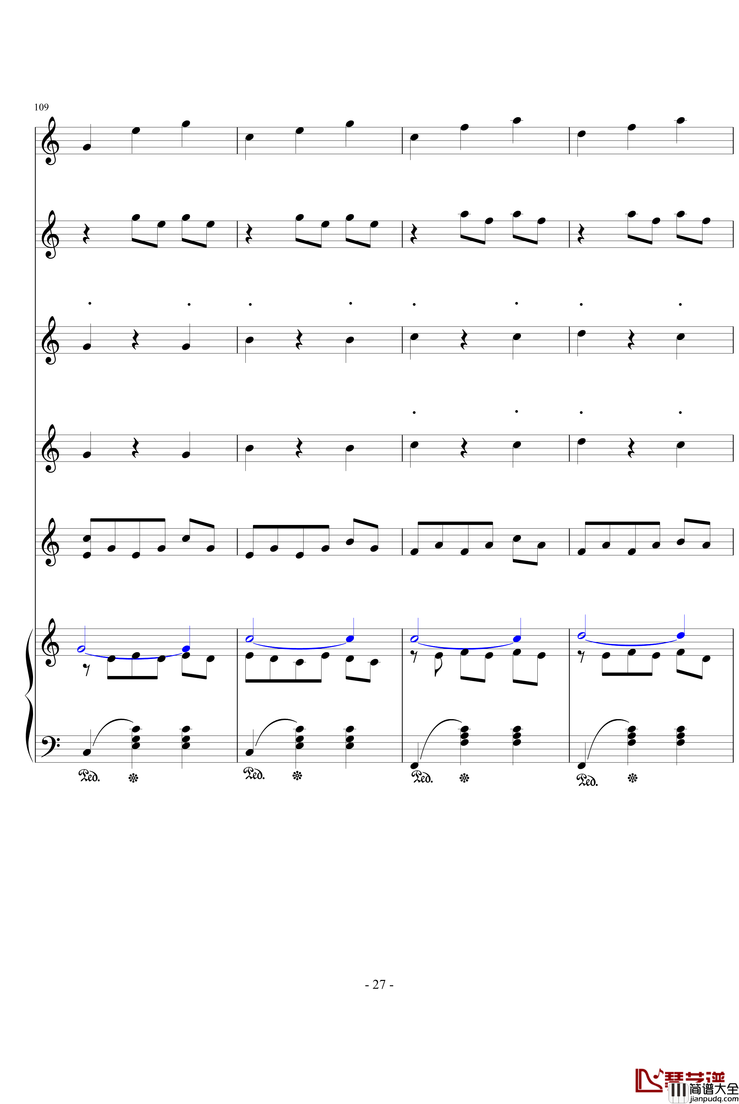 天使爱美丽总谱钢琴谱_影视