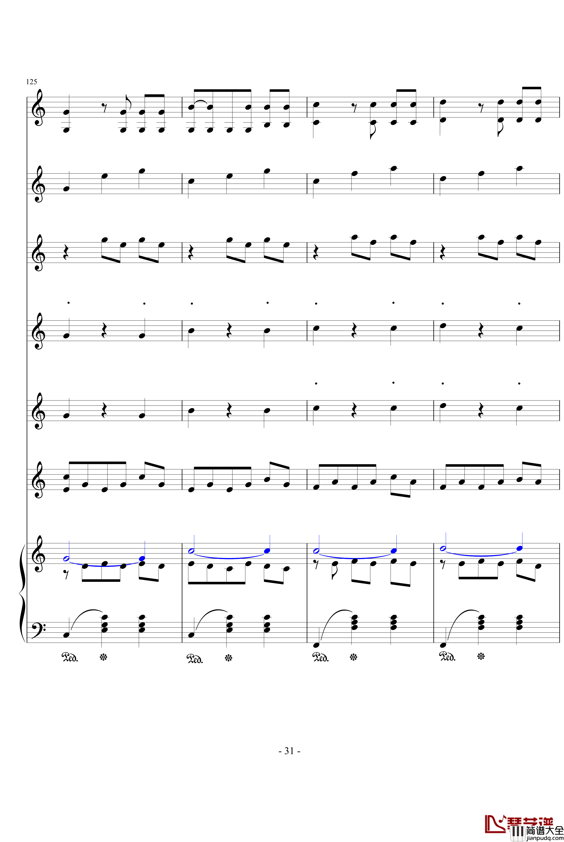 天使爱美丽总谱钢琴谱_影视