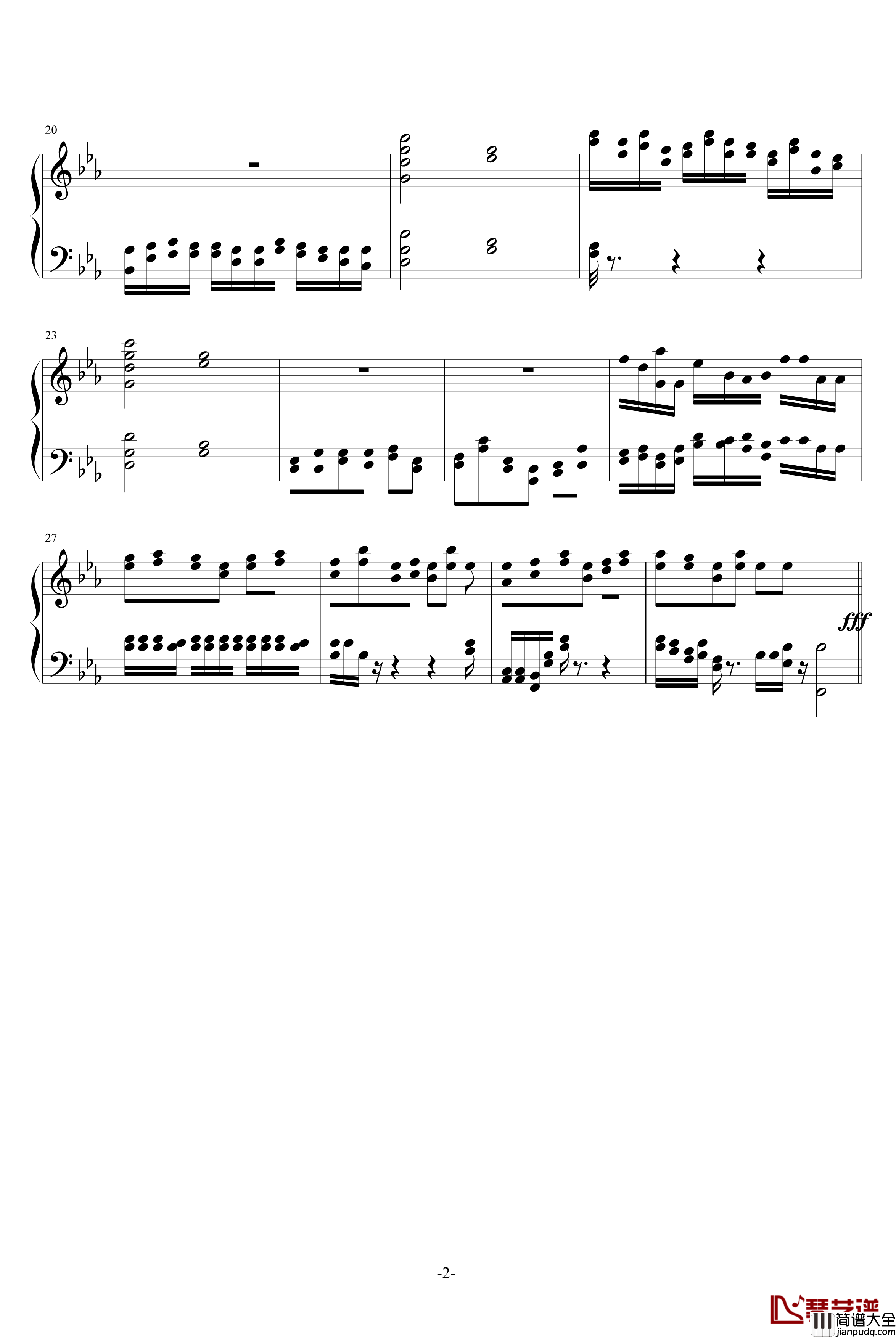 赛马第一乐章钢琴谱_rockyou