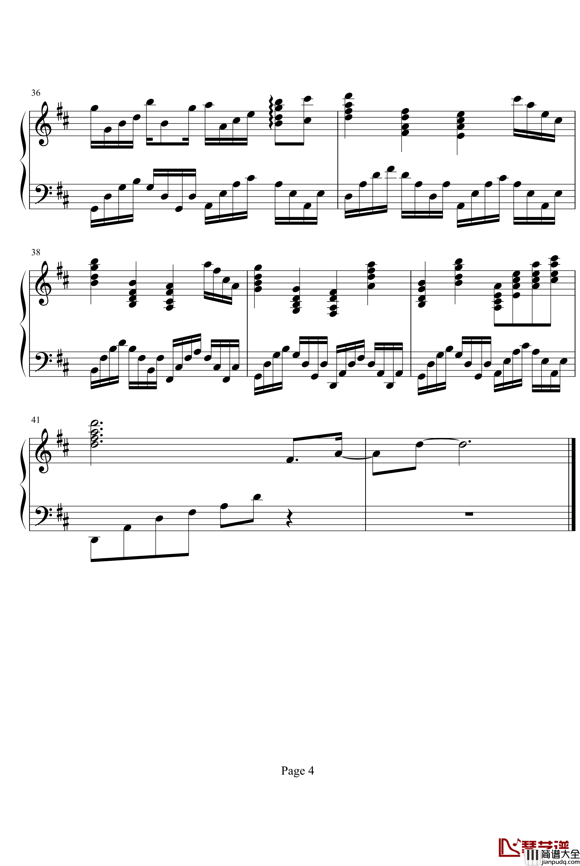 卡农钢琴谱_canon_帕赫贝尔_Pachelbel