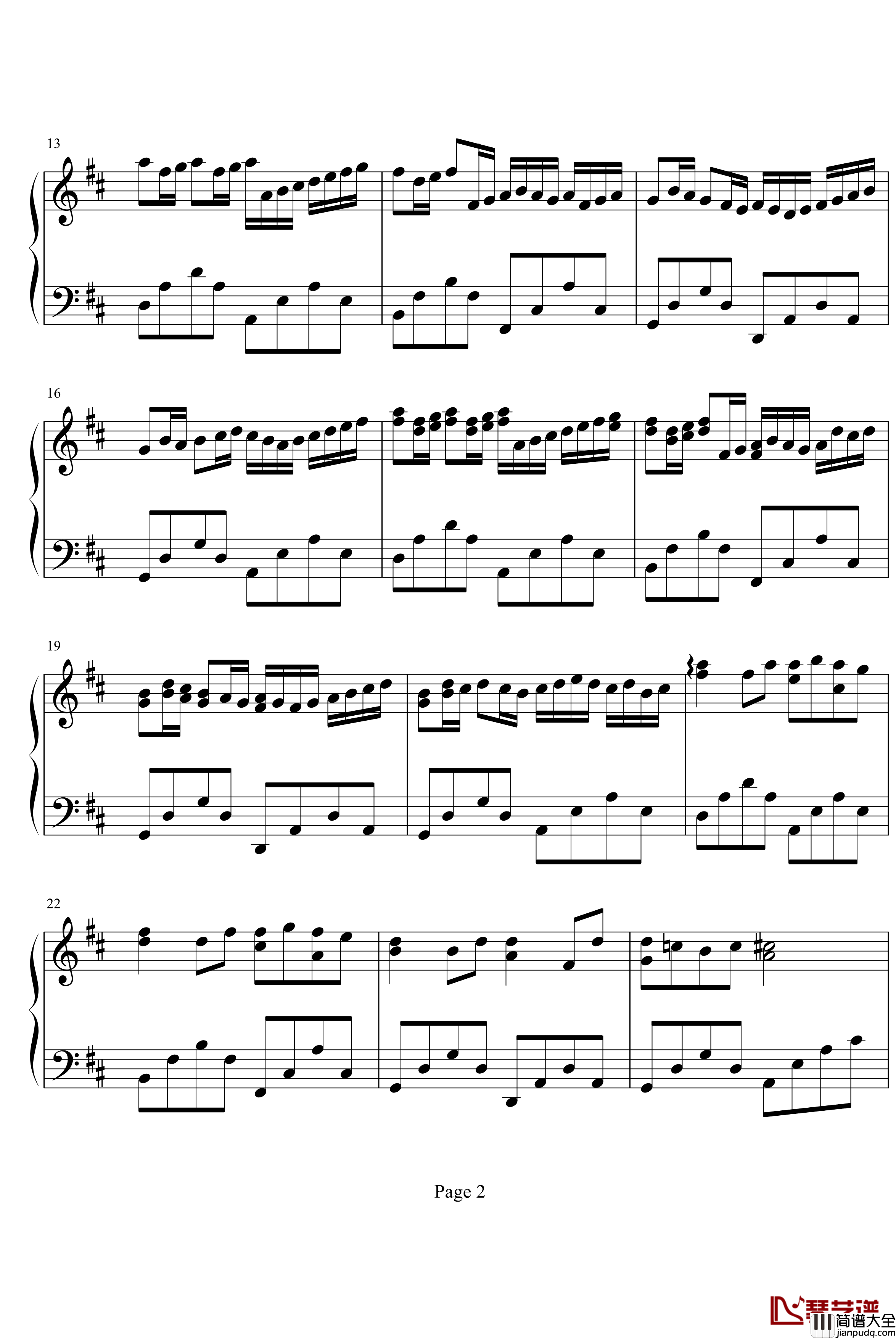 卡农钢琴谱_canon_帕赫贝尔_Pachelbel