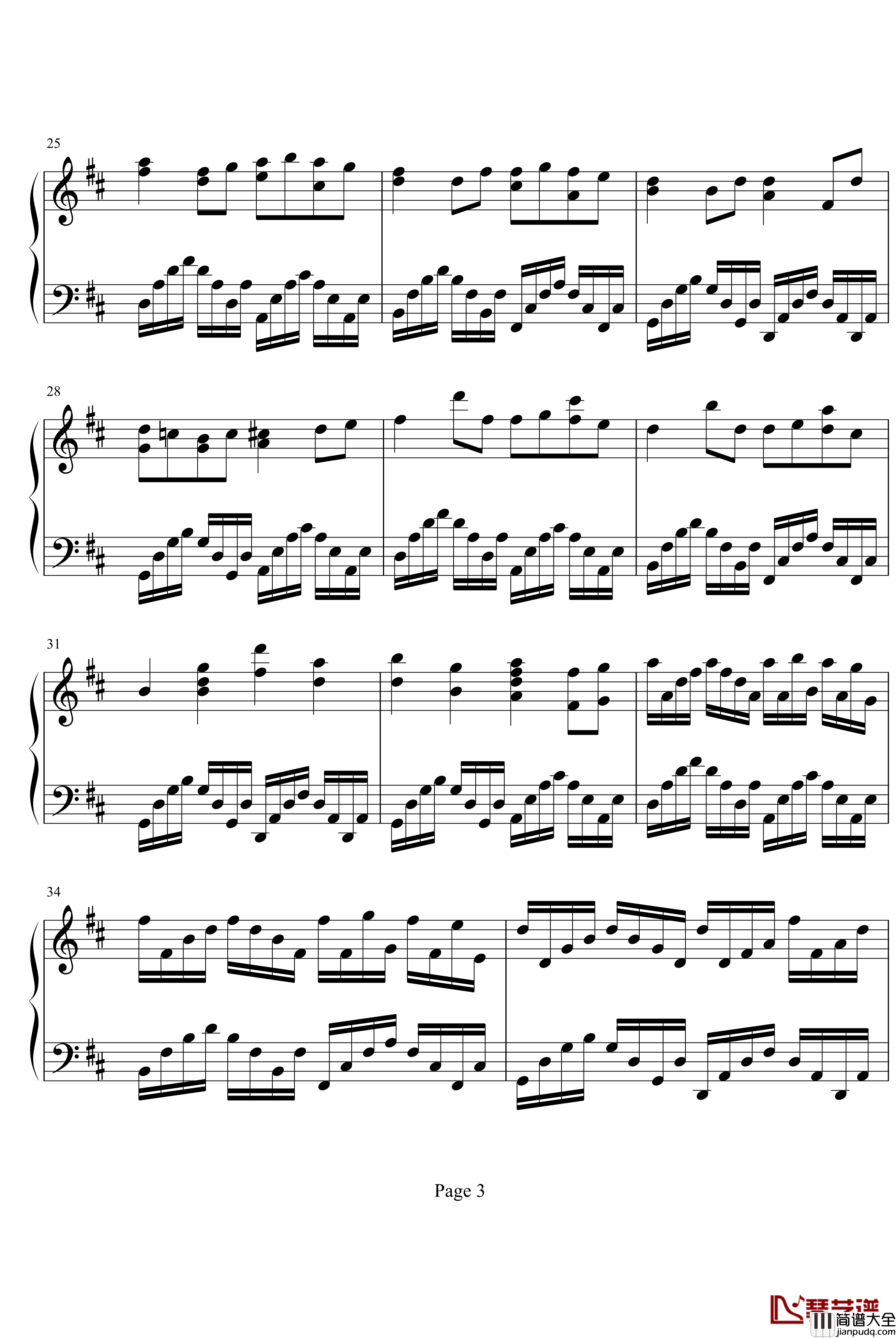 卡农钢琴谱_canon_帕赫贝尔_Pachelbel