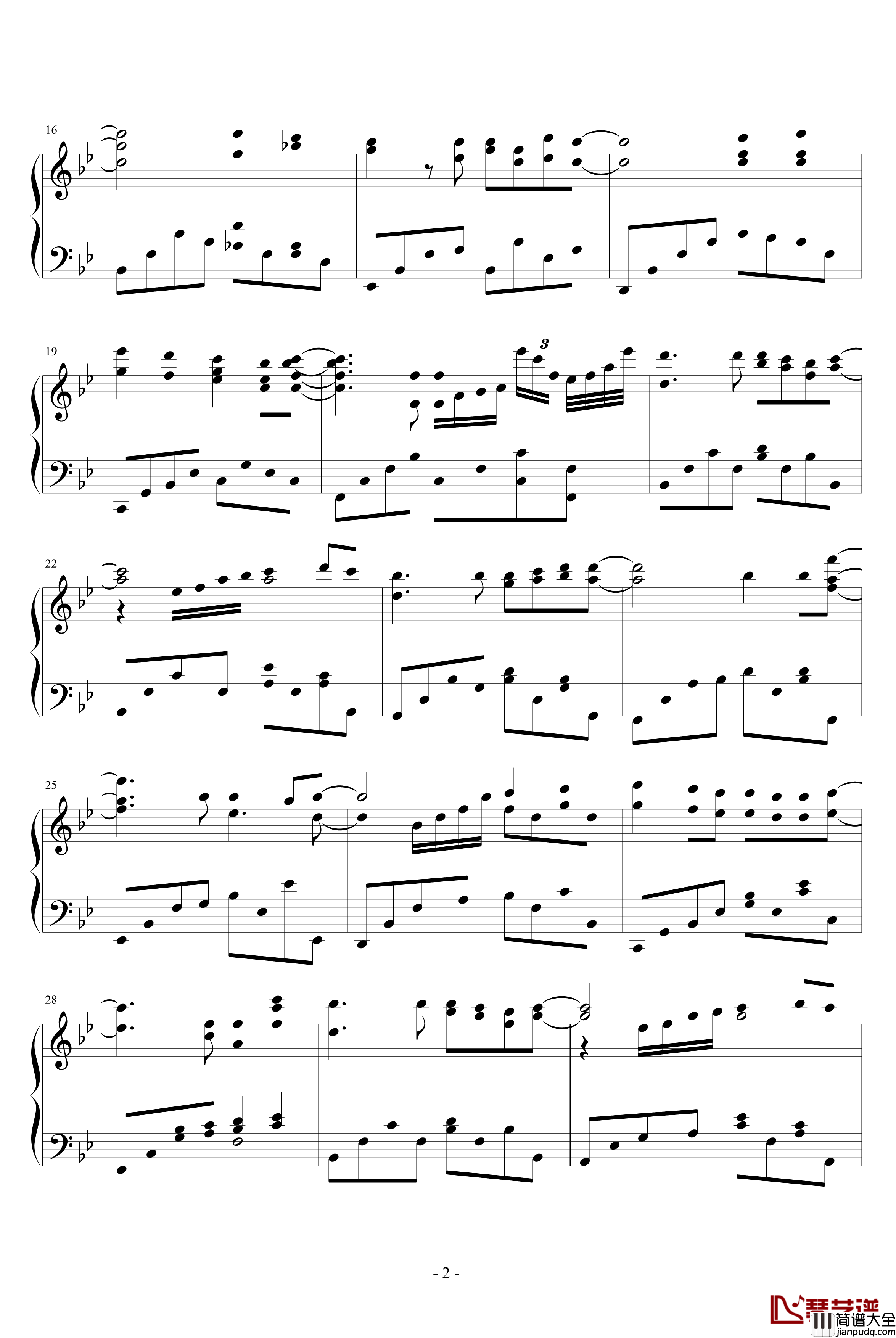 约定钢琴谱_演奏POP版_光良