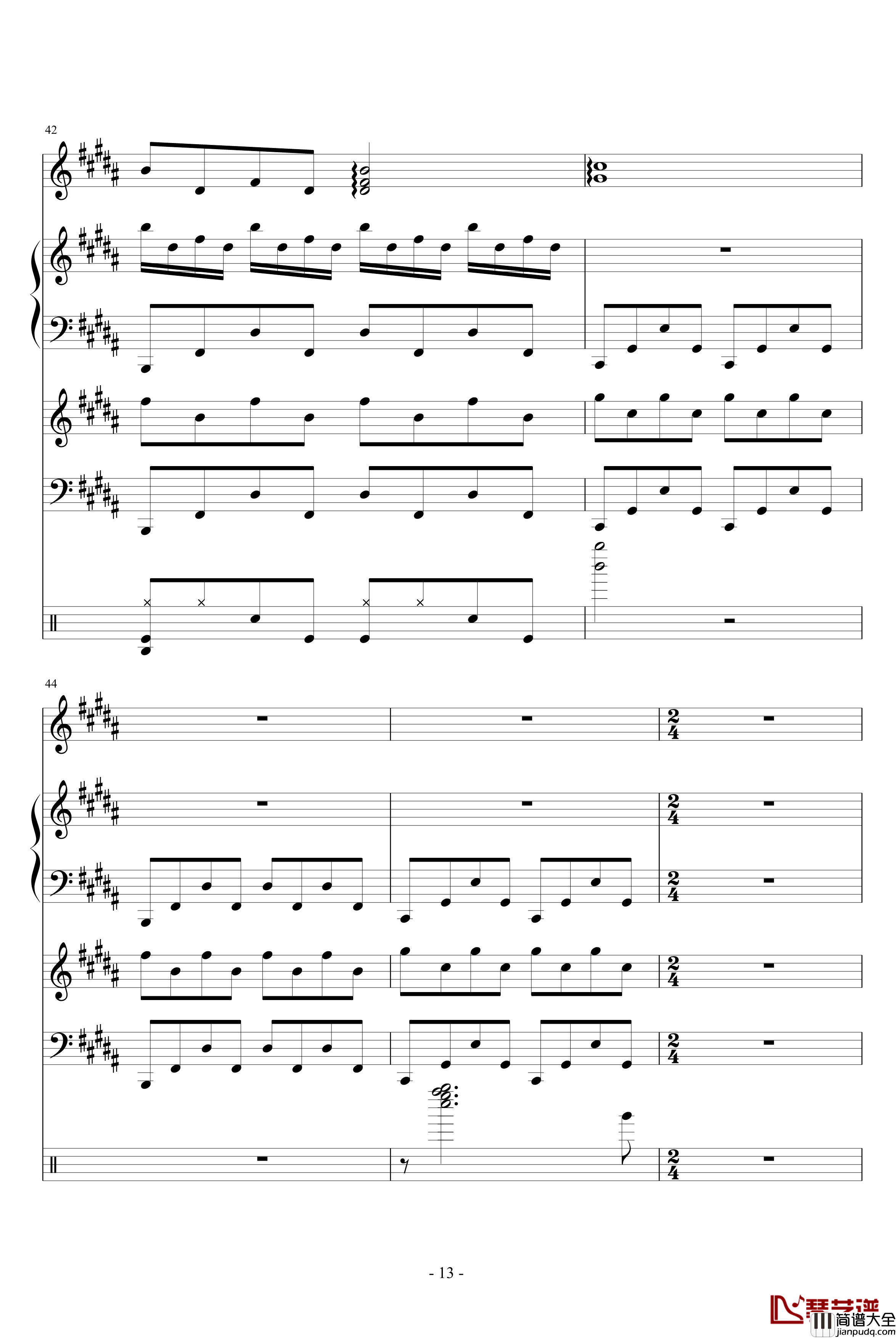 人类与自然的角逐枪响钢琴谱_血腥残阳