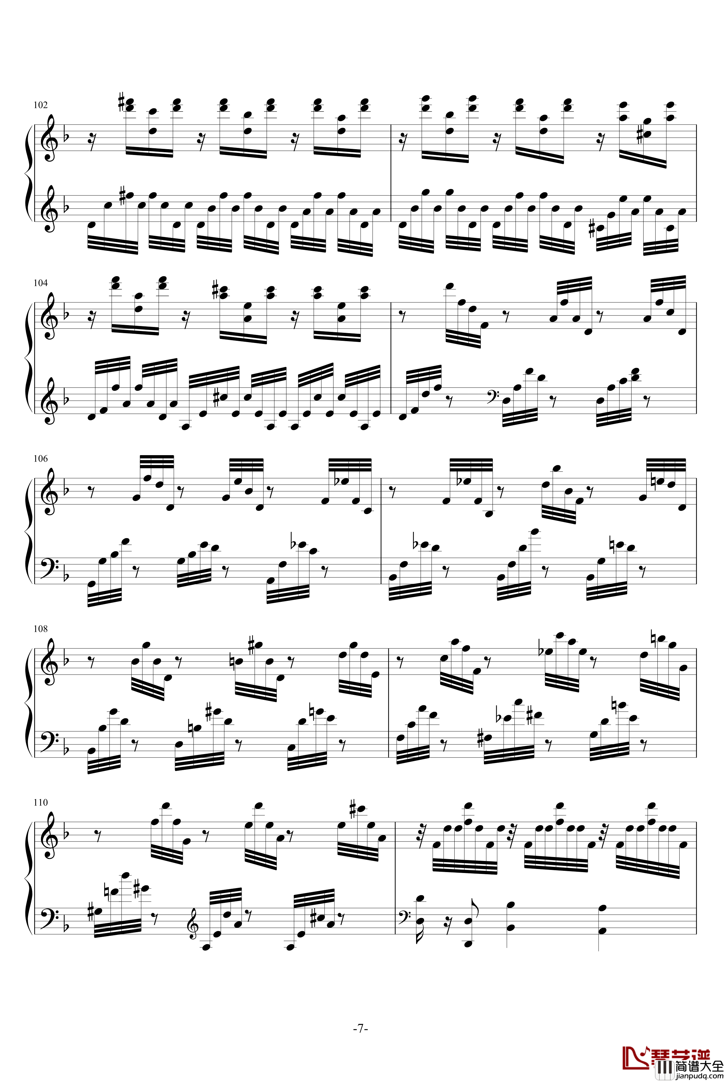 BWV.1004Chaconne改编钢琴谱_巴赫神作_P.E.Bach