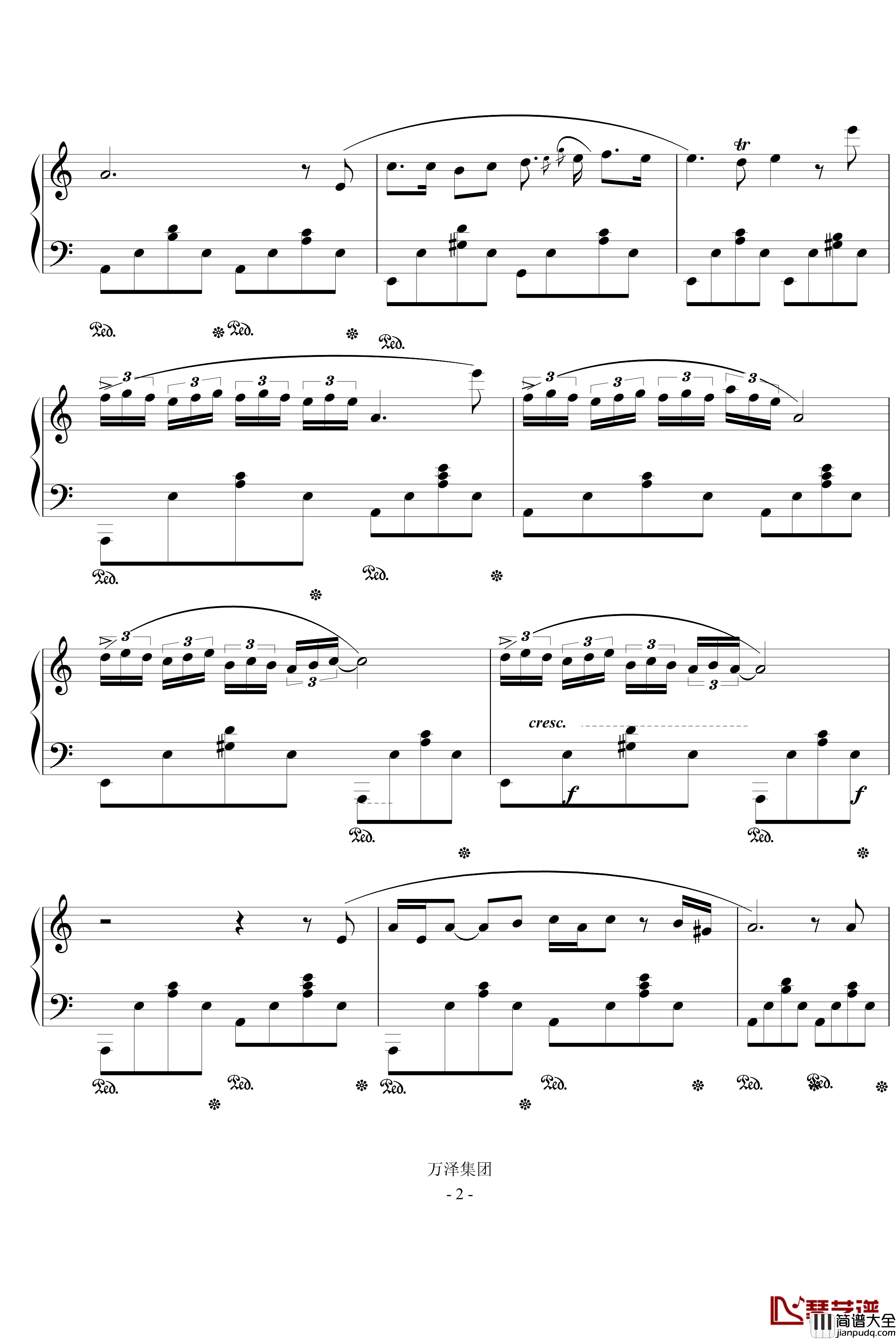 环境一梦钢琴谱_古典风格_万千里