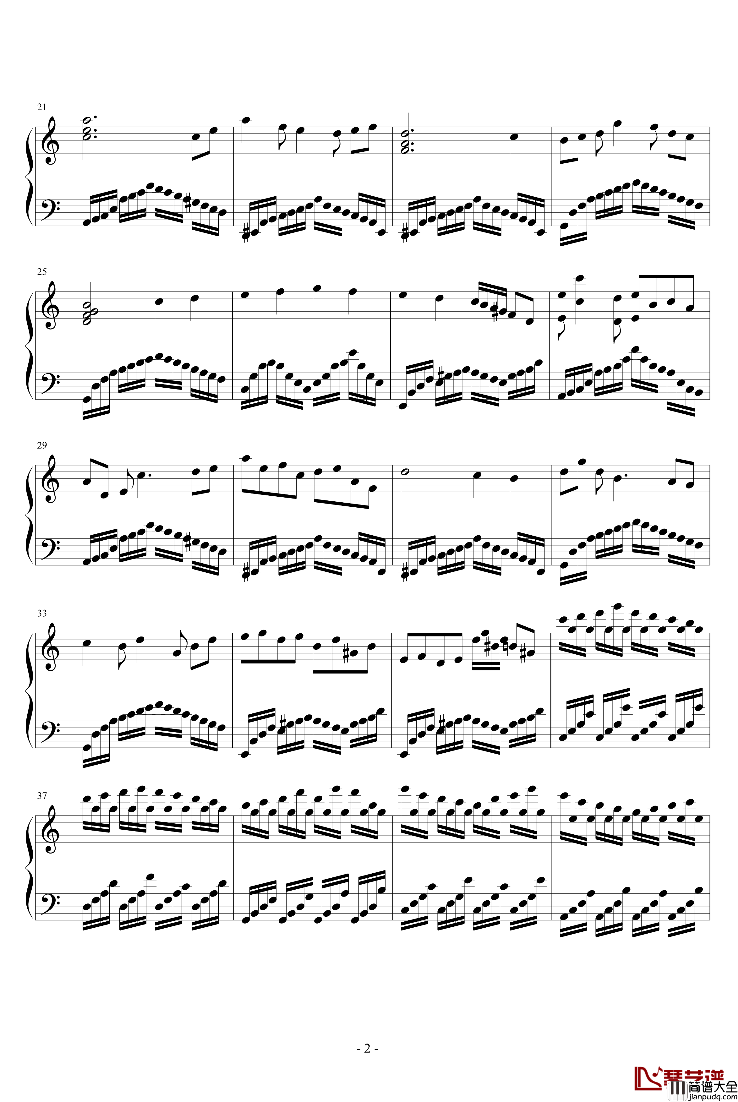 夏之印记钢琴谱_风花雨露