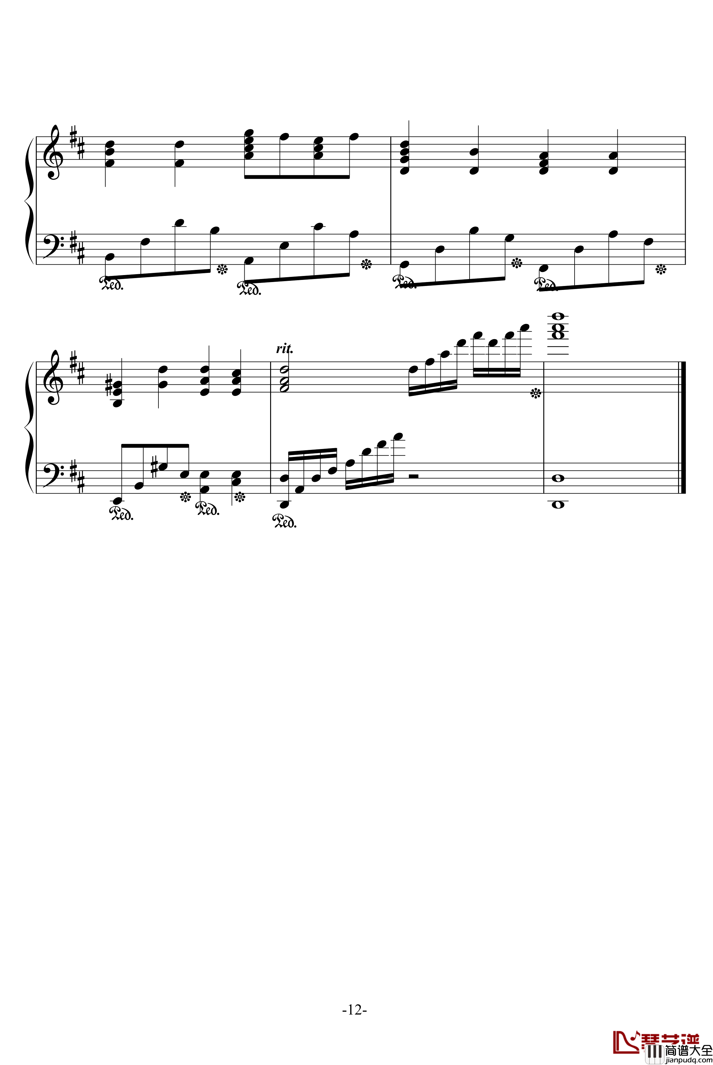 夢を見たあとて钢琴谱_名侦探柯南