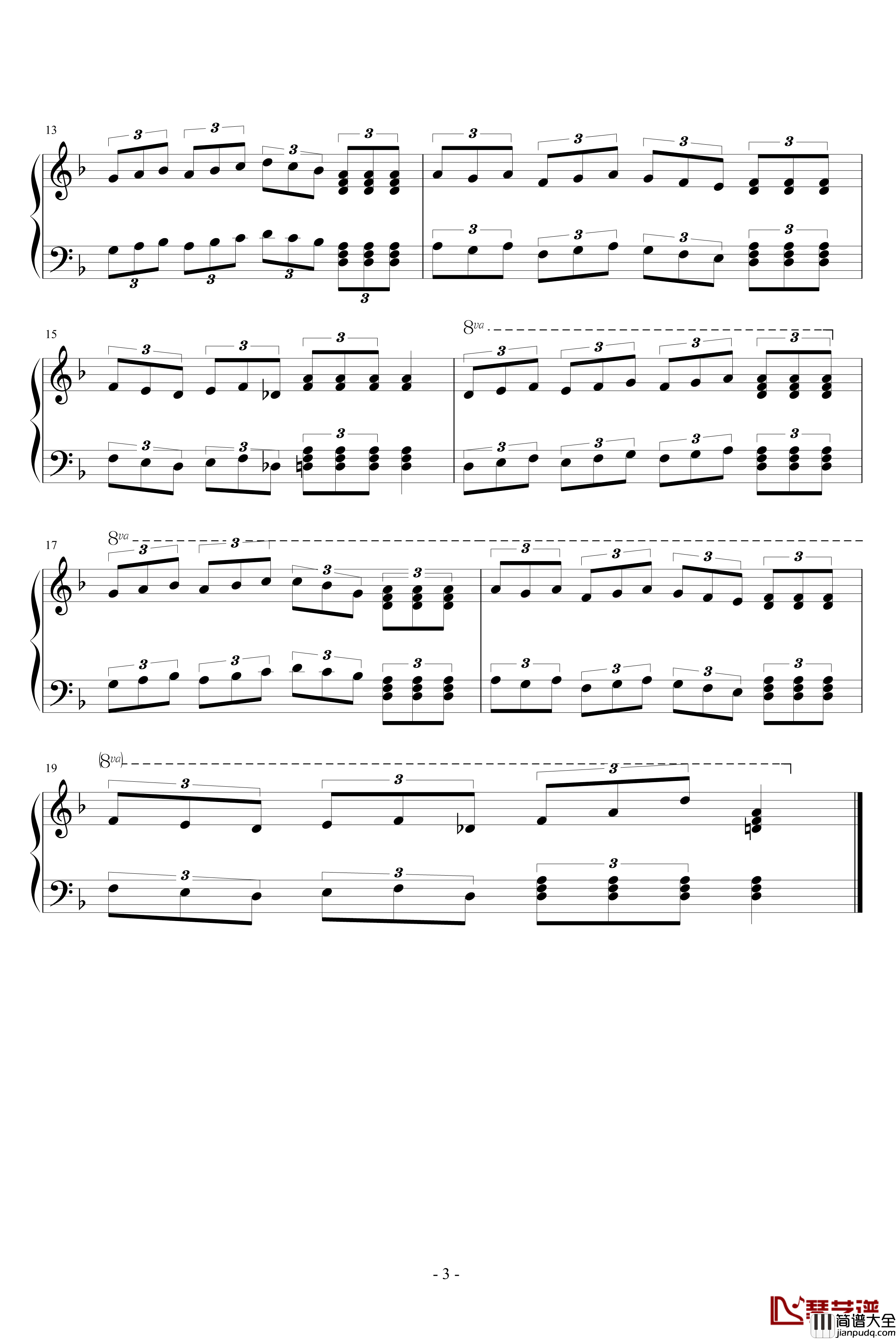 枪战钢琴谱_东方仙后