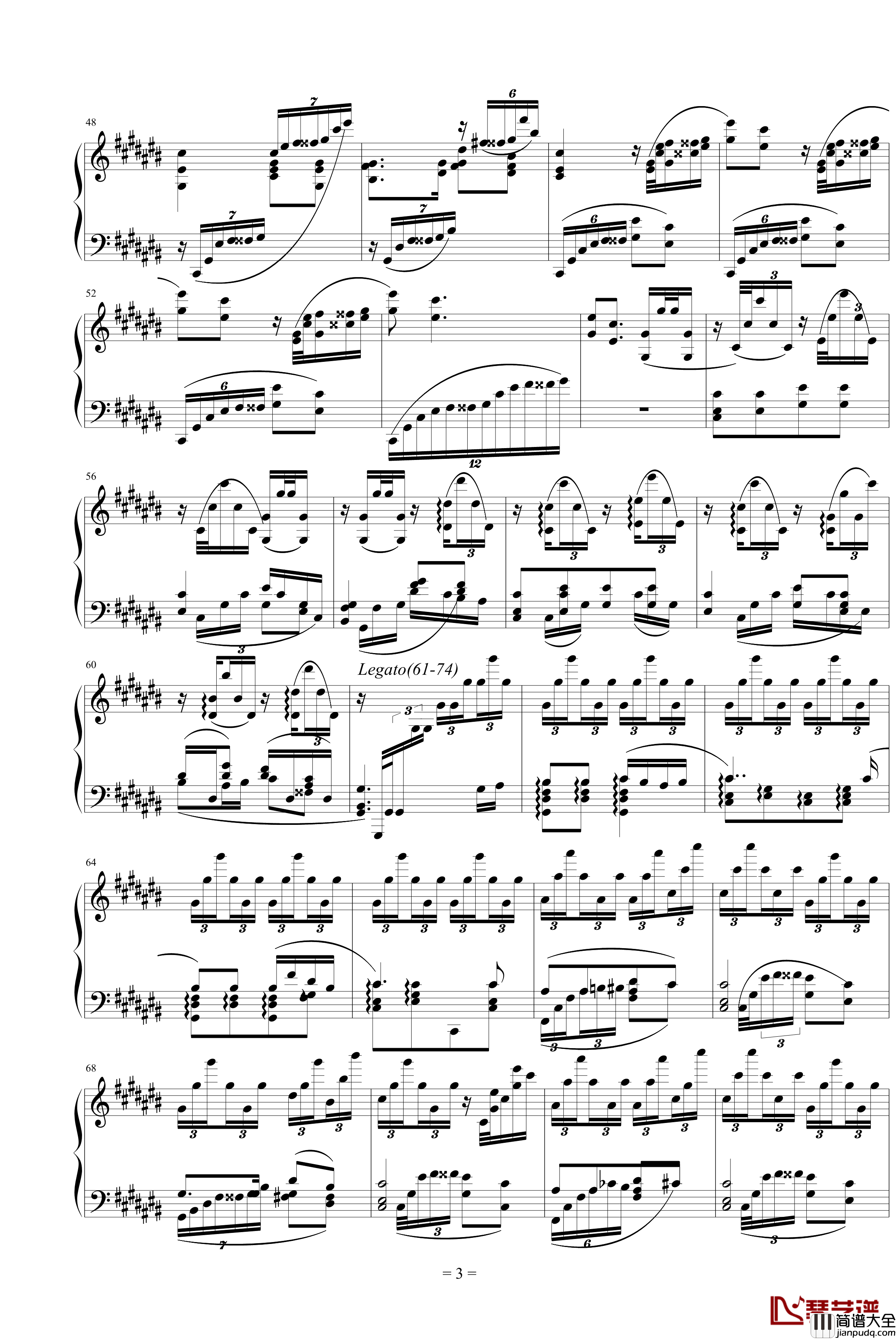 鳟魚钢琴谱_李斯特