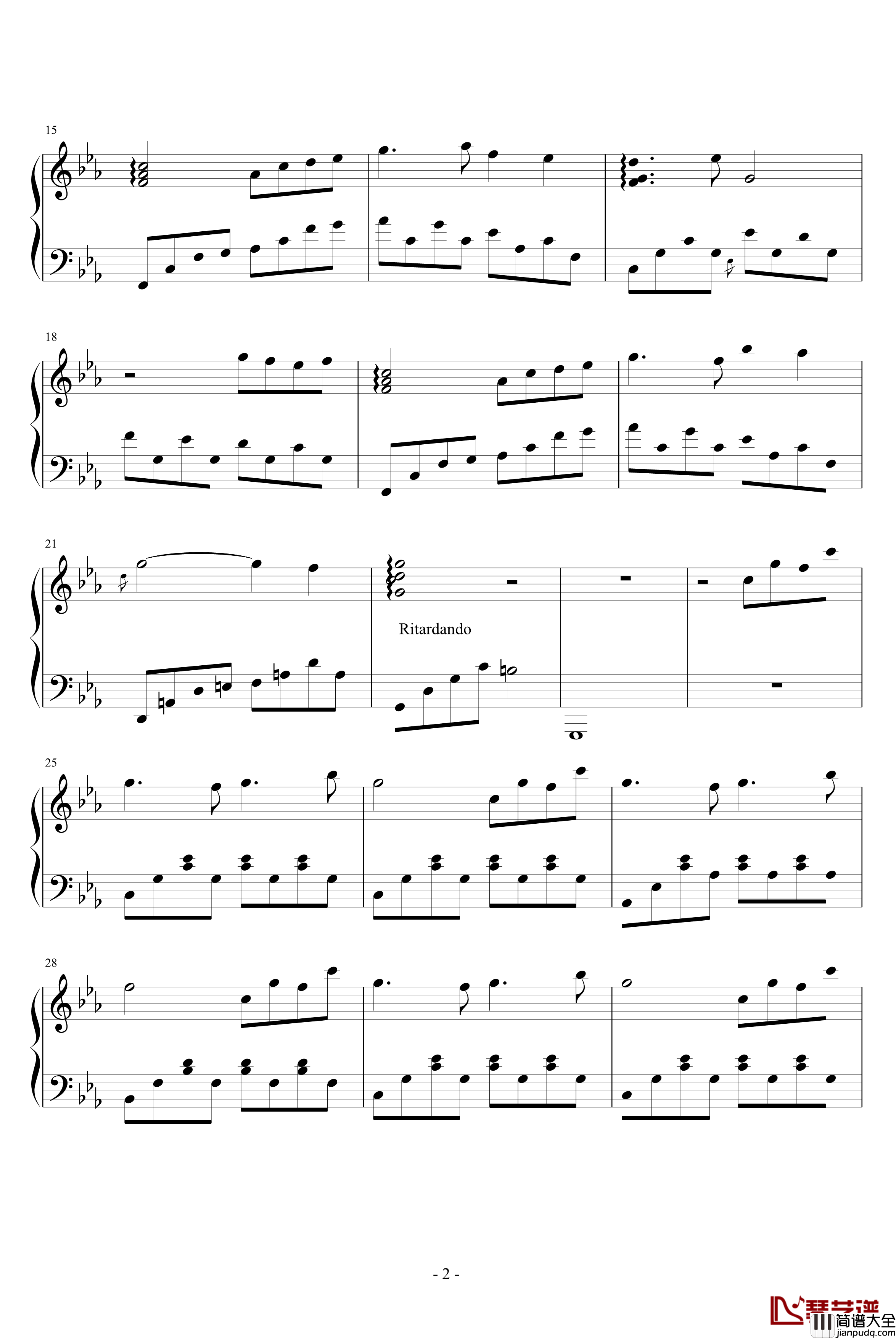 桃華月憚钢琴谱_メインテ一マ_游戏