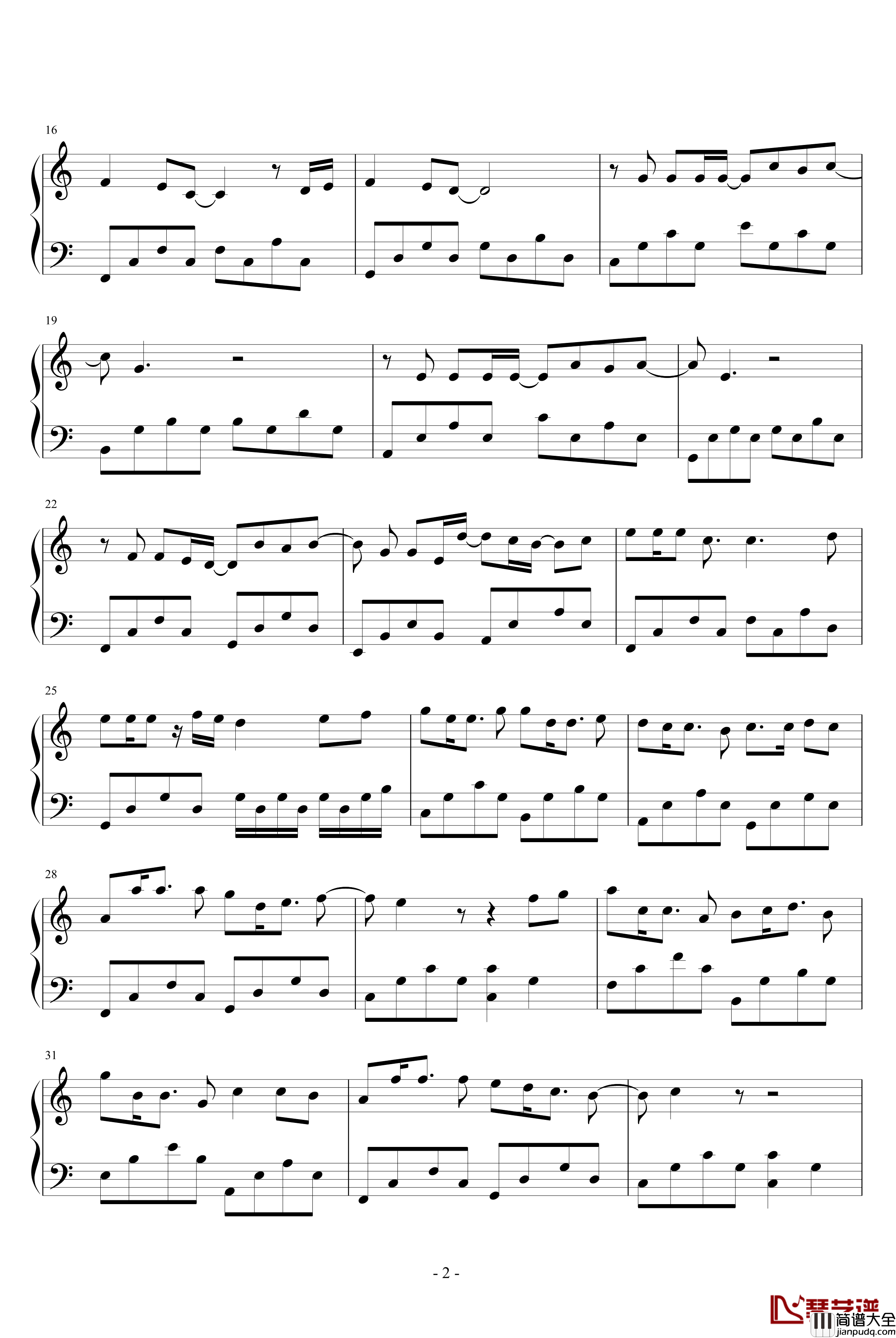 不想说再见钢琴谱_V冲啊