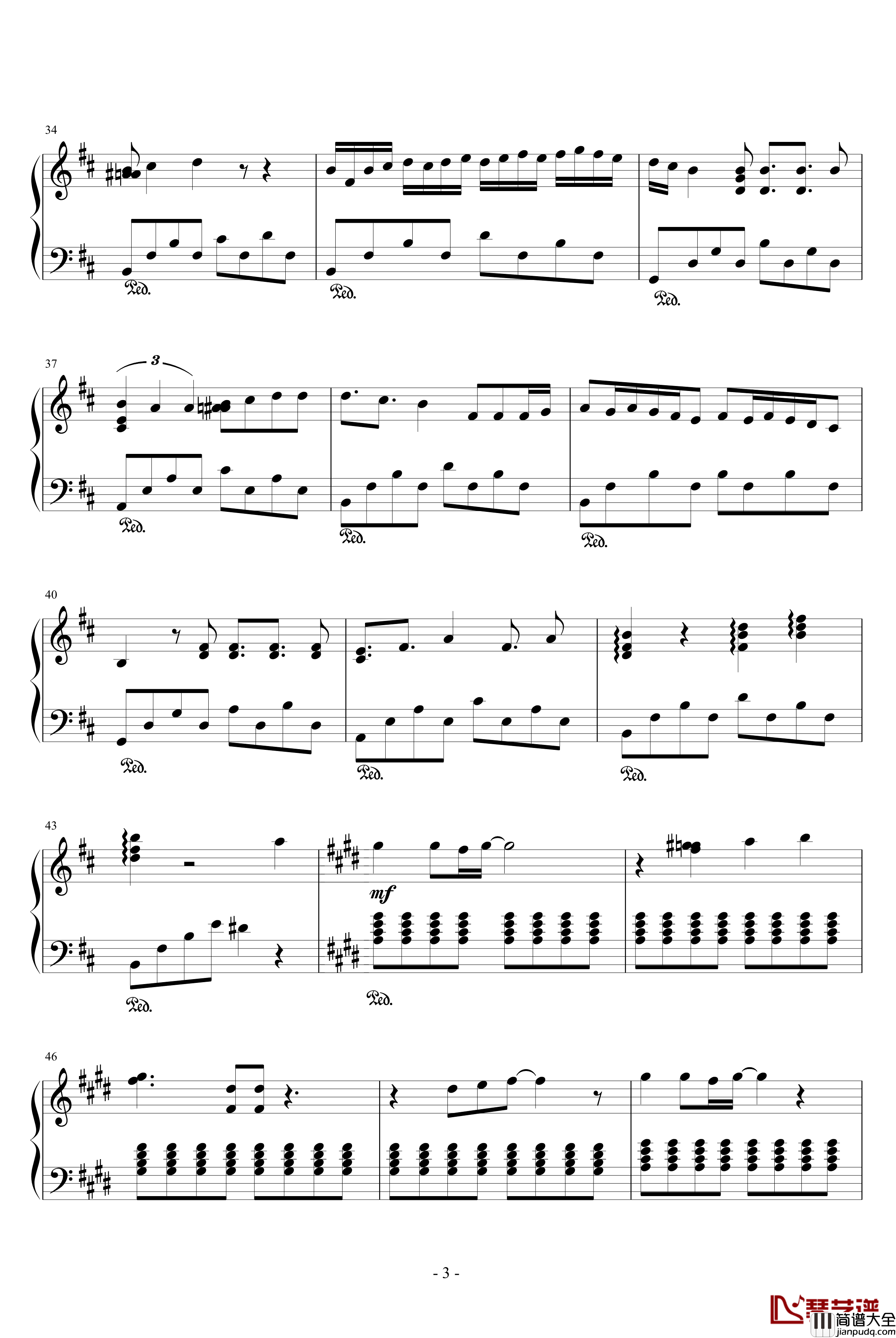 鳥之詩钢琴谱_根據mid整理最終結果_动漫影视