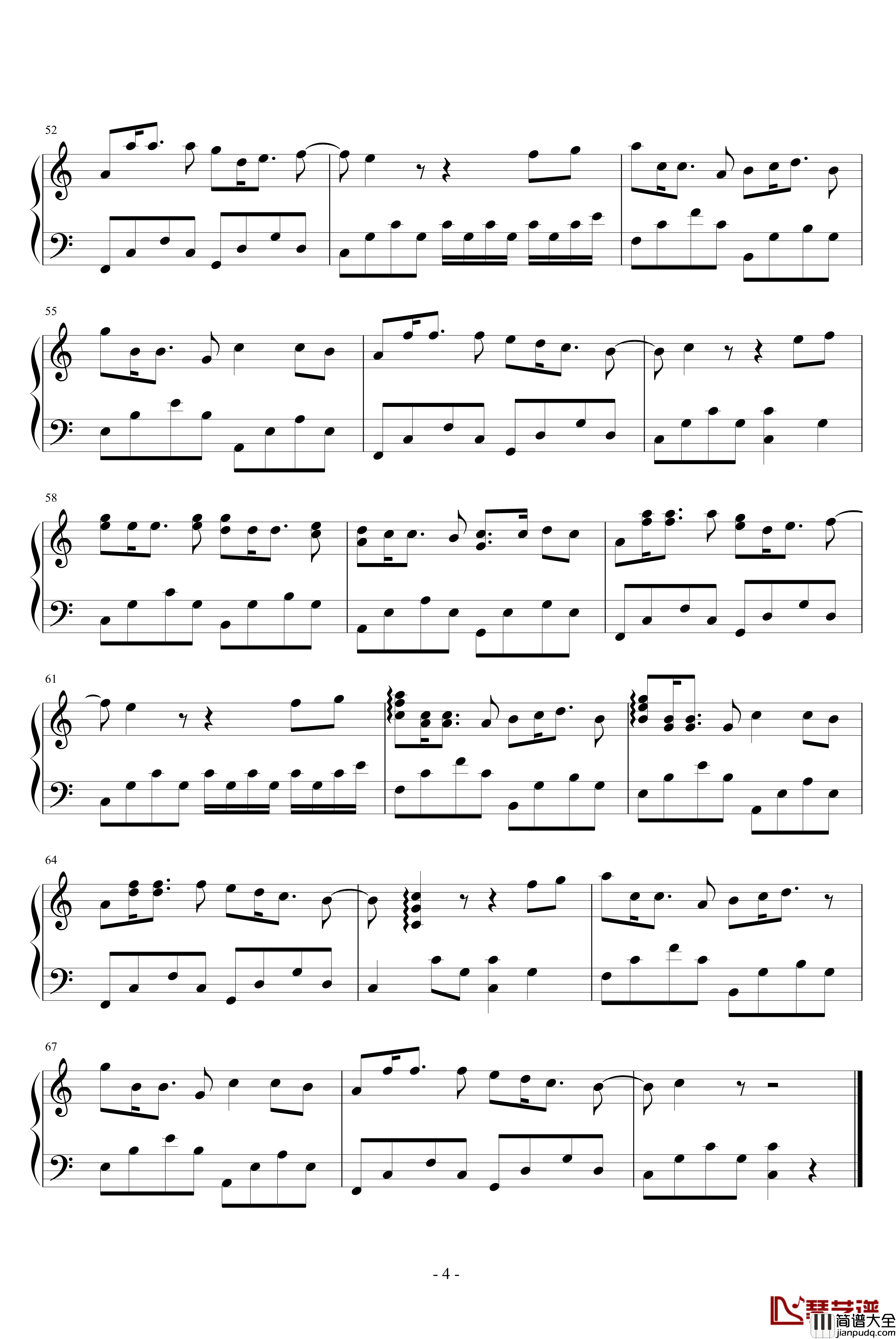 不想说再见钢琴谱_V冲啊