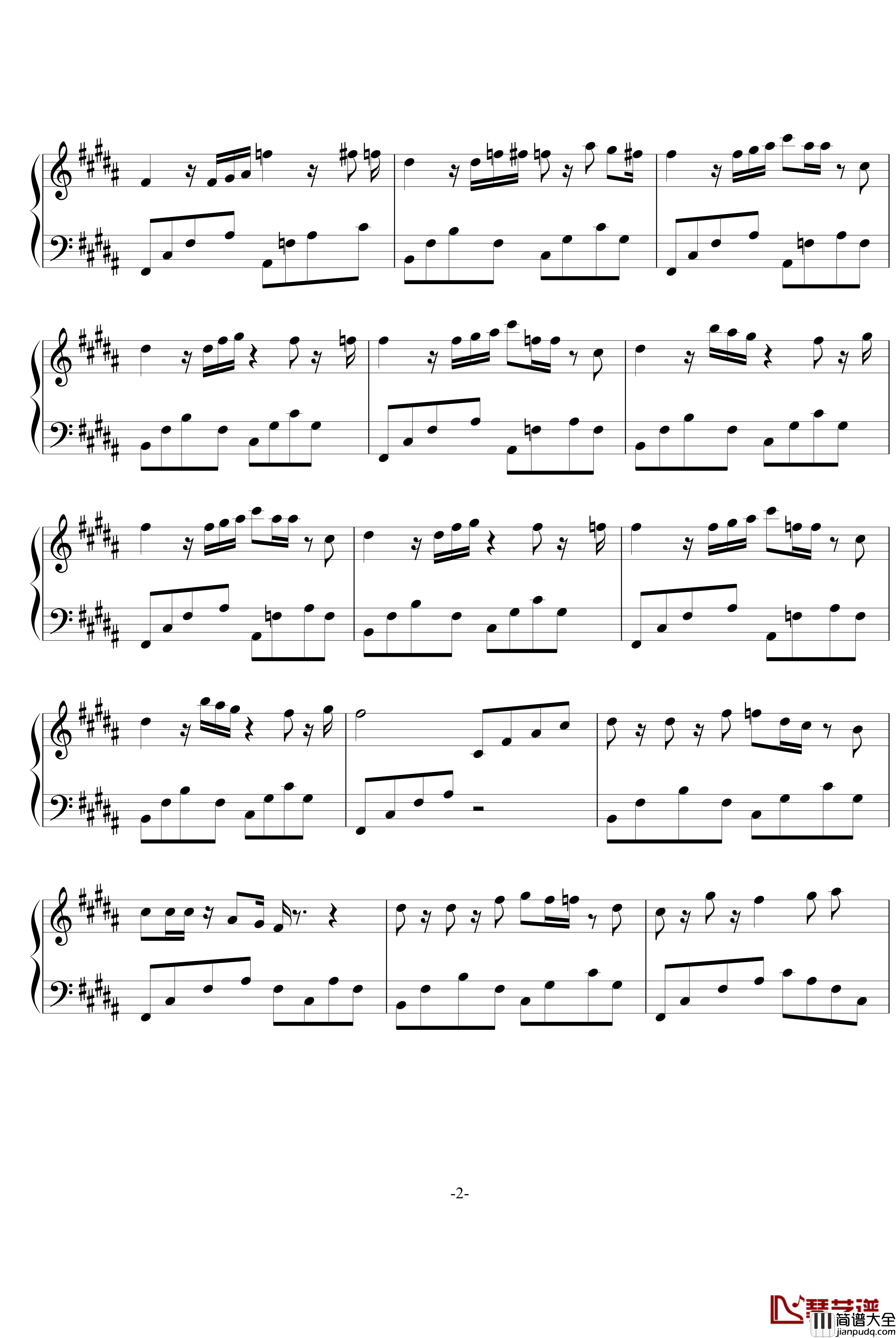 爱的伊甸园钢琴谱_你看那