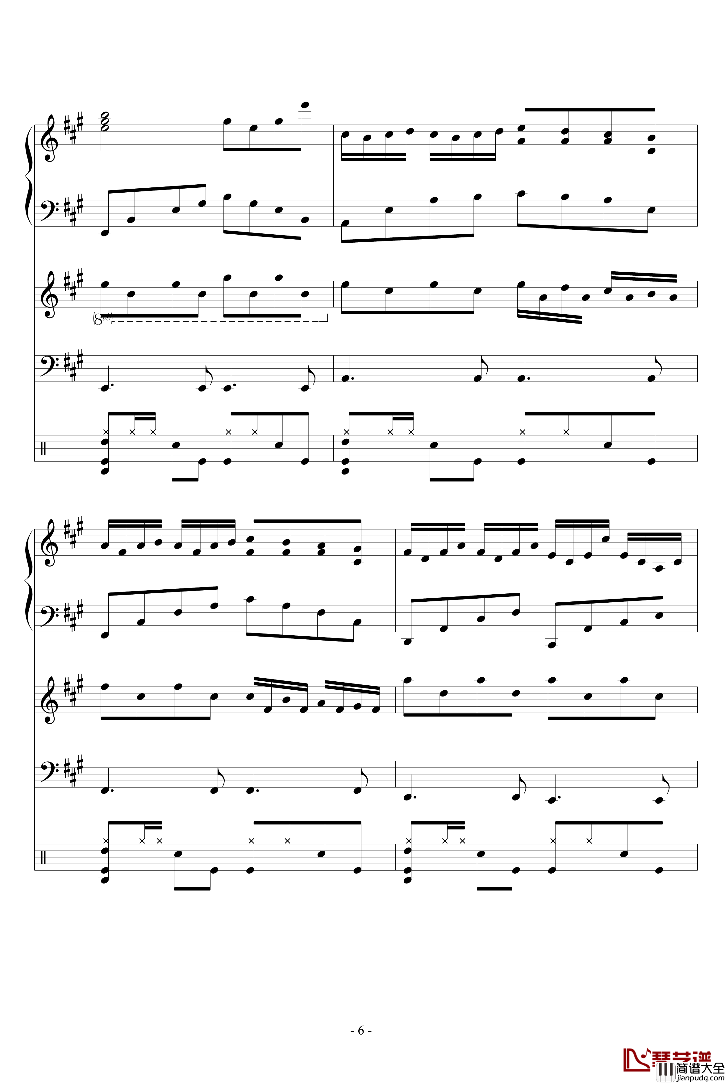 当吉他响起的时候钢琴谱_二_血腥残阳