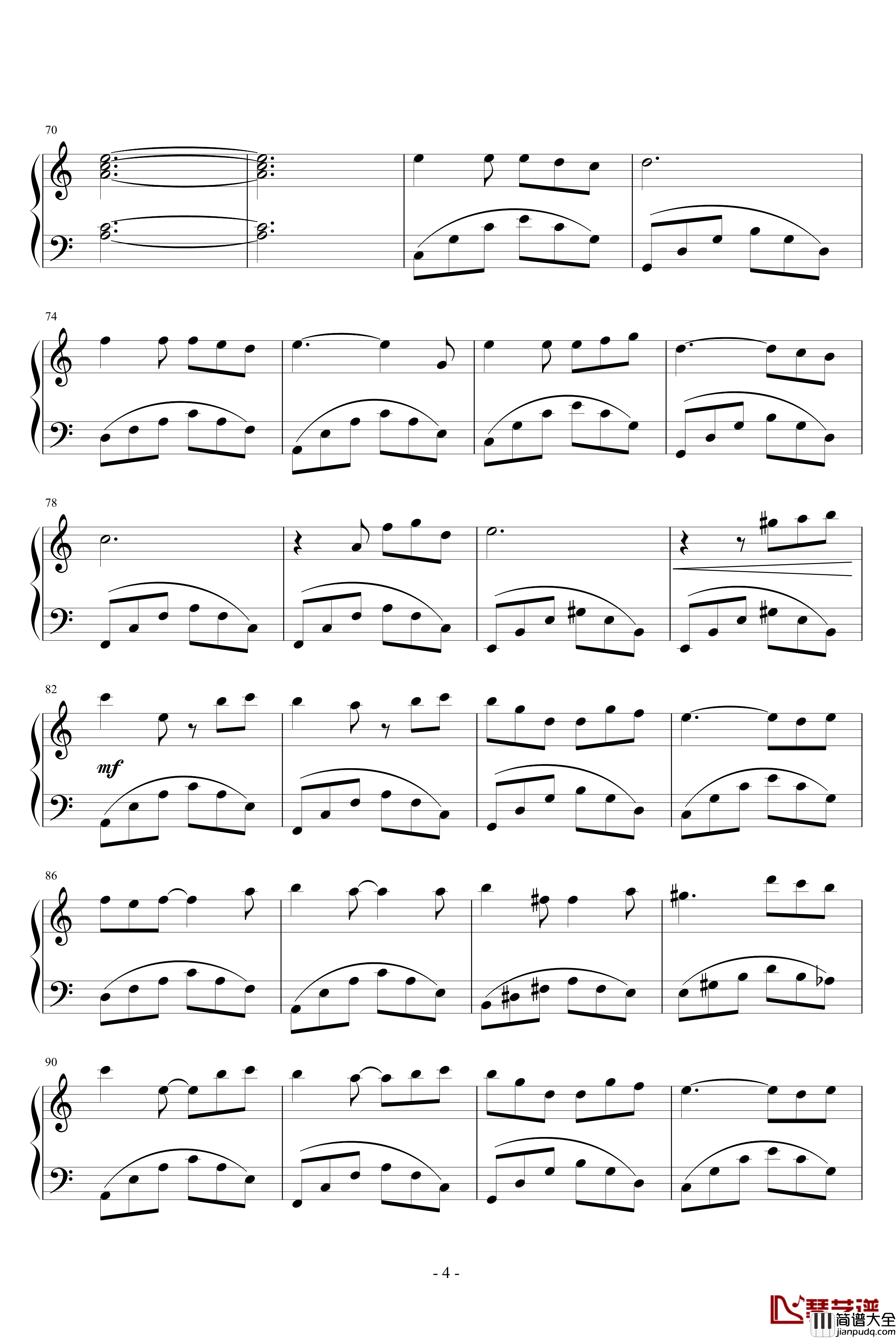 双鱼座钢琴谱_钢琴_游戏