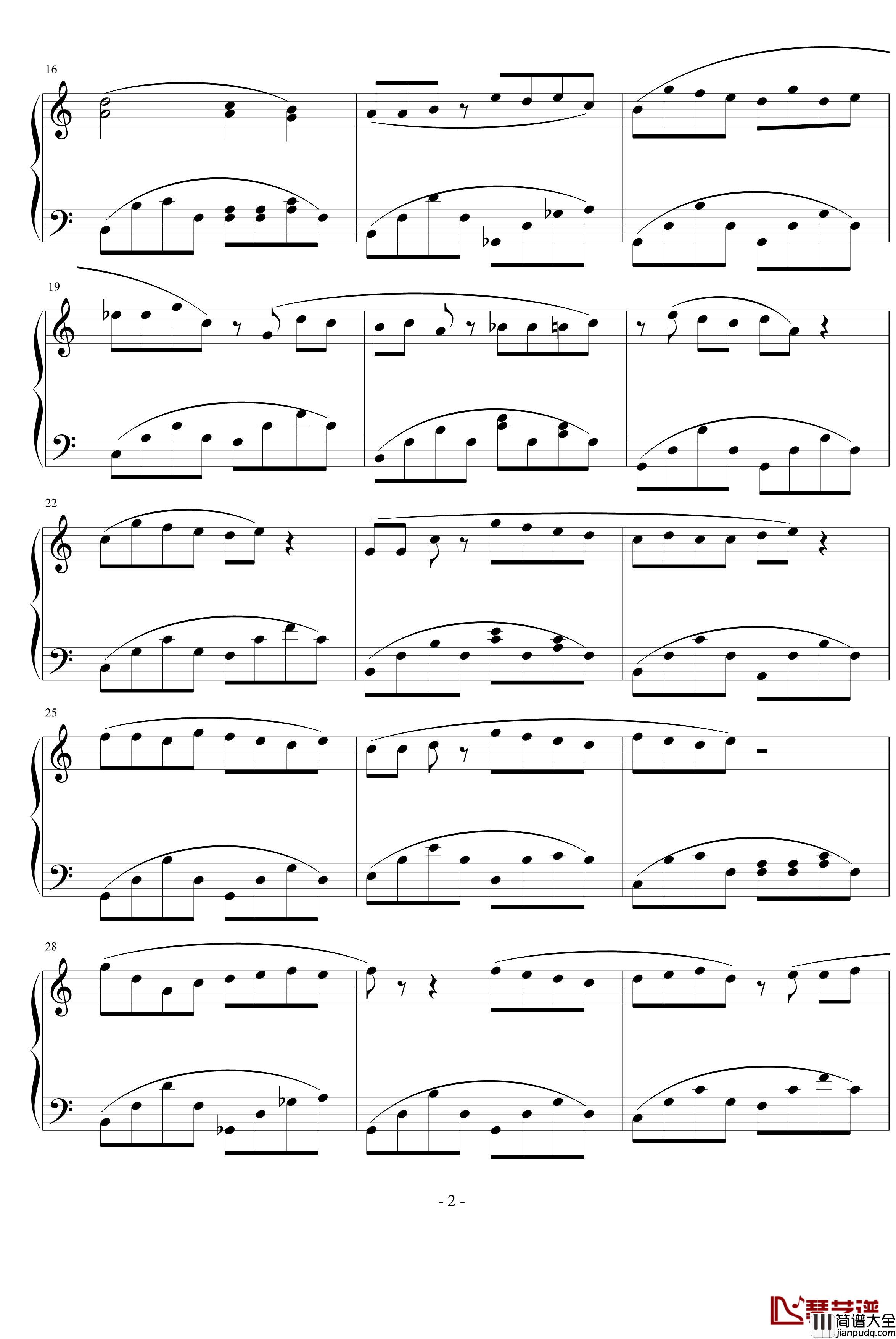 单纯的甜蜜钢琴谱_米俊乐