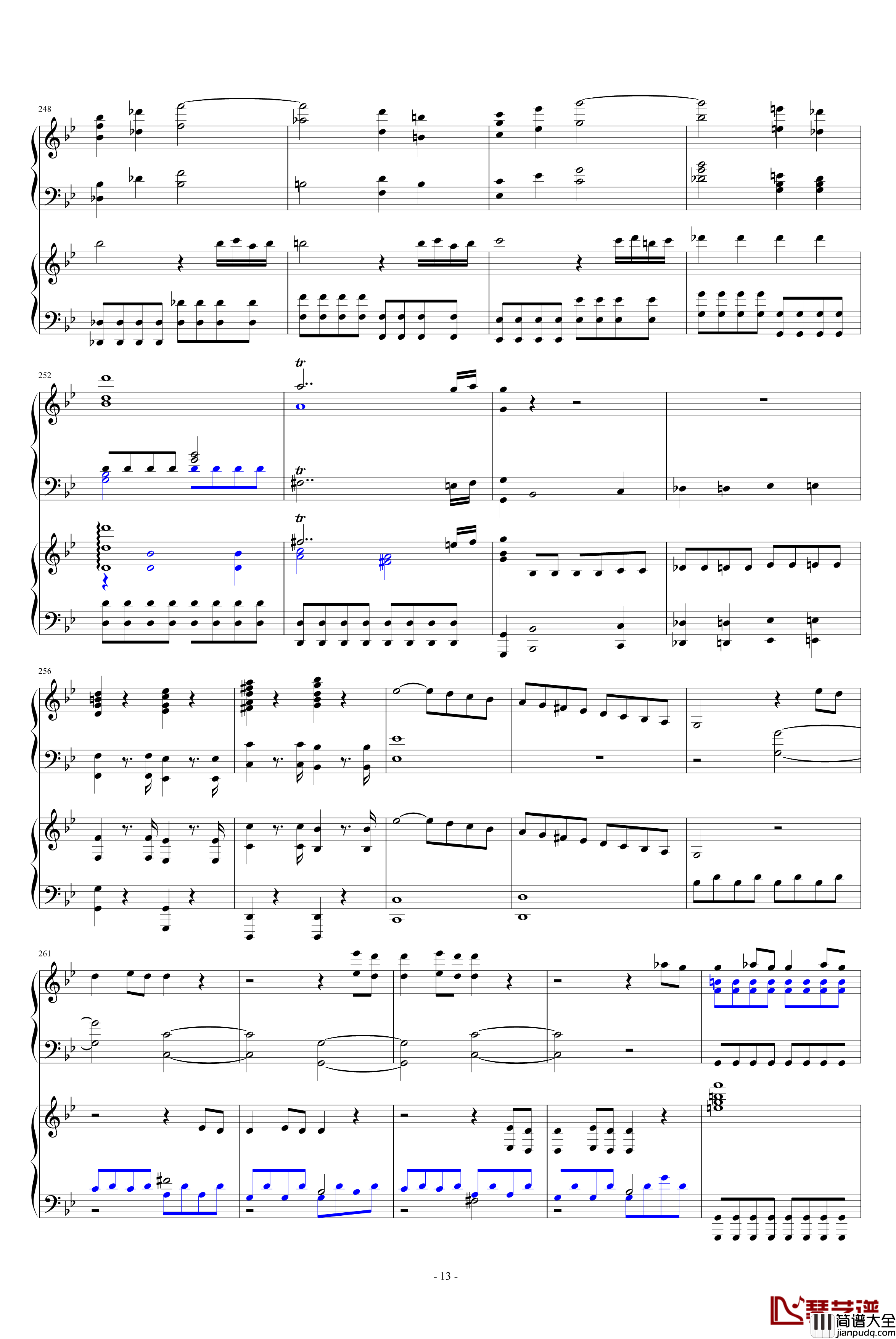 第四十号交响曲第一乐章钢琴谱_双钢琴_莫扎特