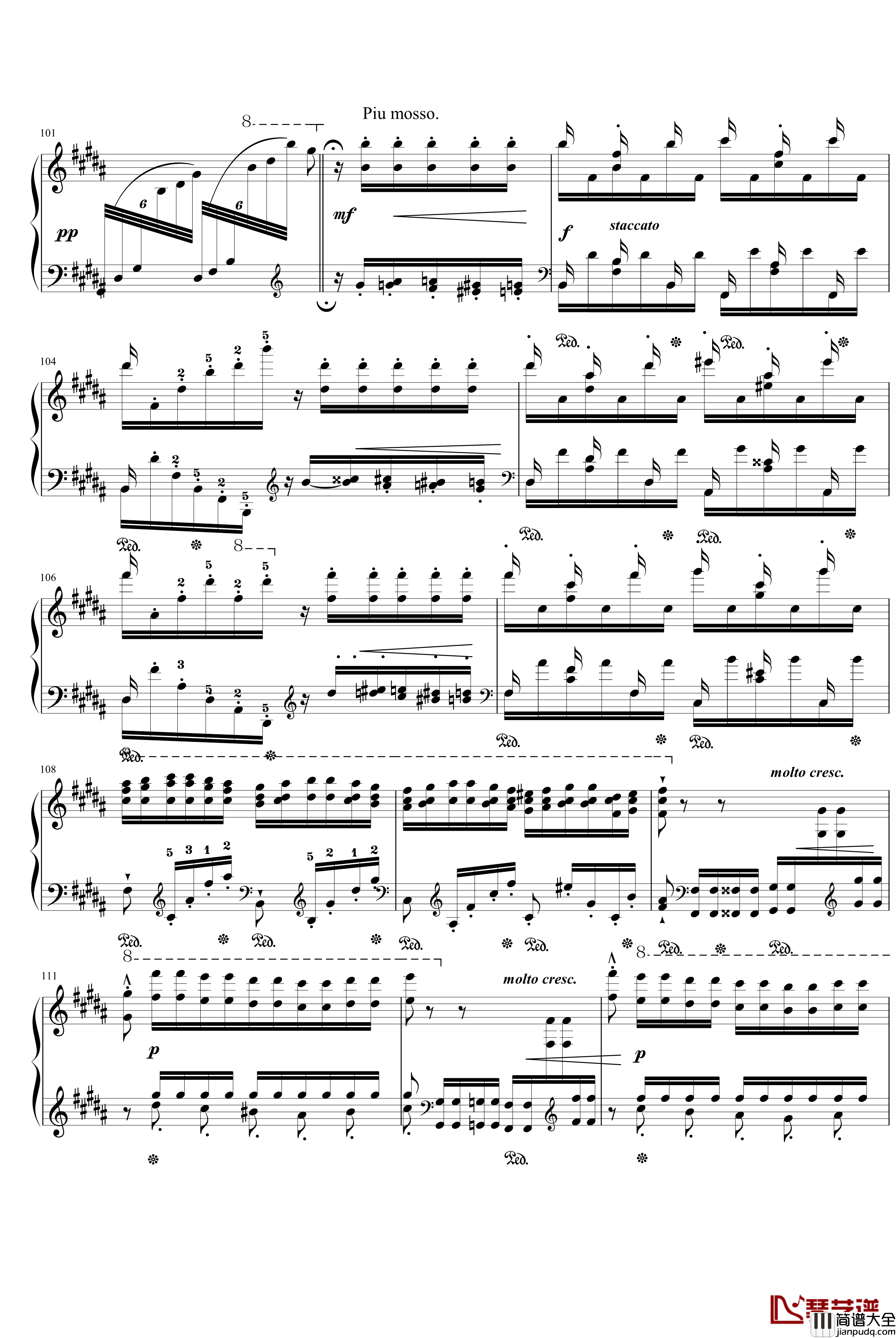 钟钢琴谱_李斯特练习曲