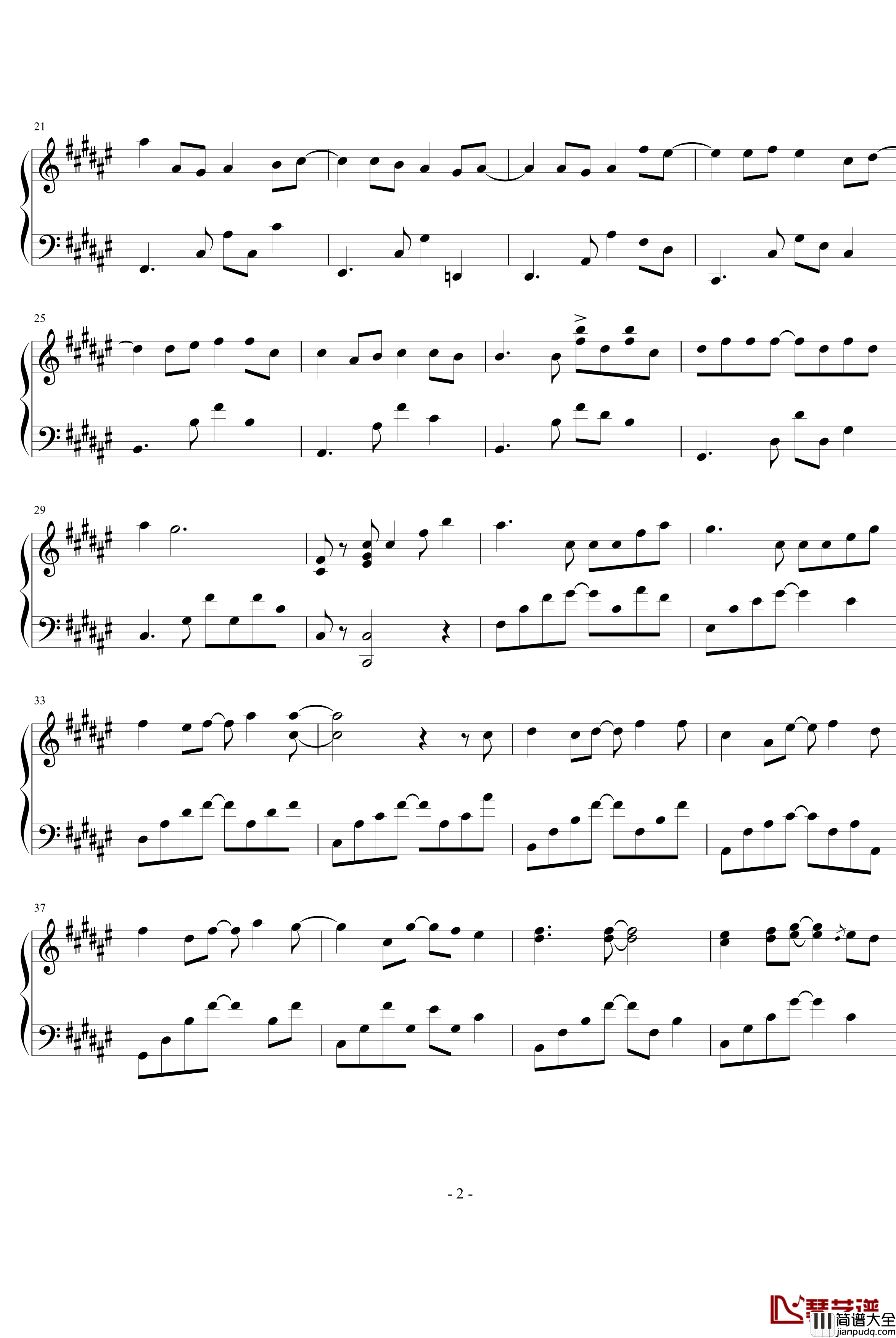 突然分开钢琴谱_雁卿