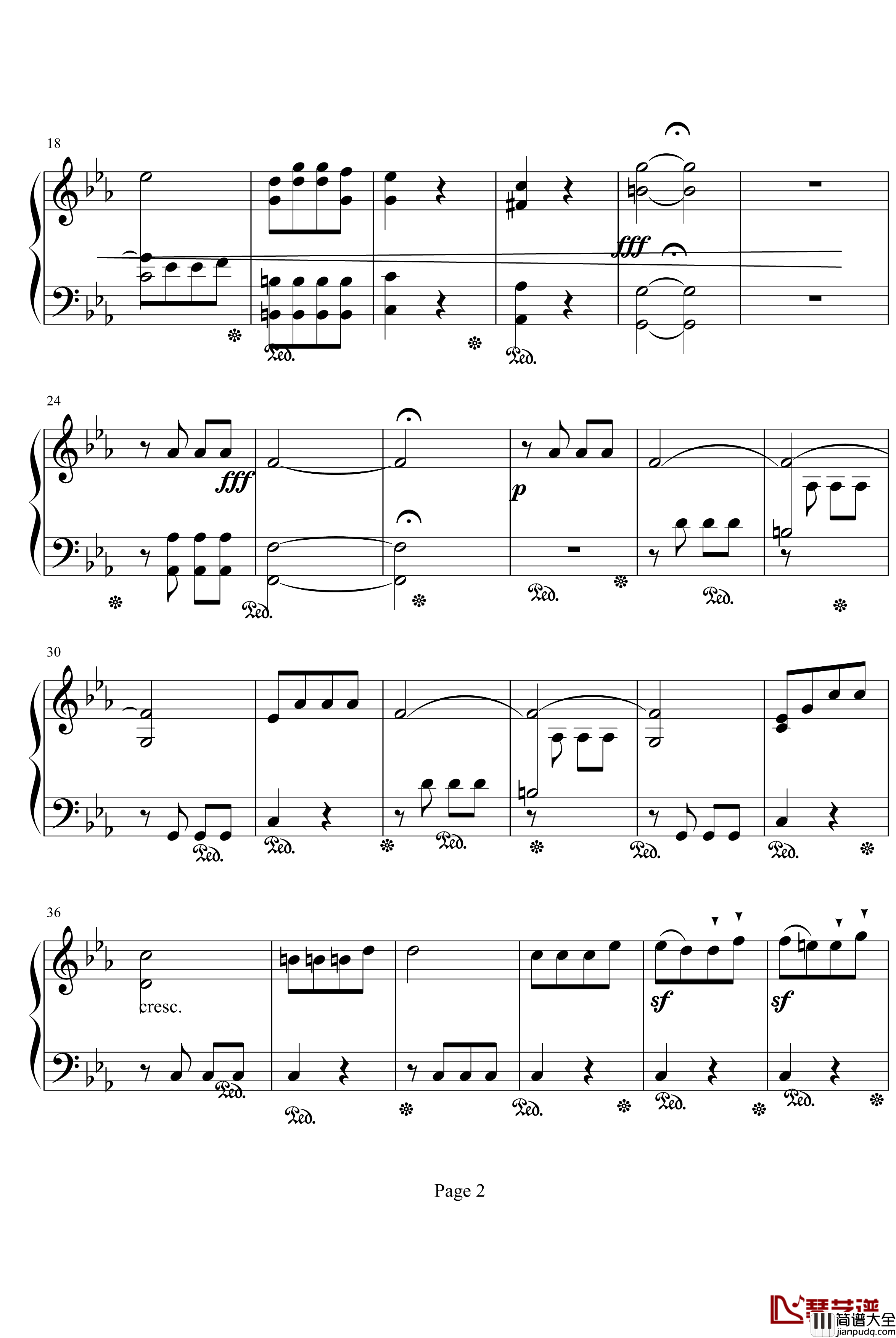 命运第一乐章钢琴独奏钢琴谱_Symphony_Fate_.No.1_贝多芬_beethoven