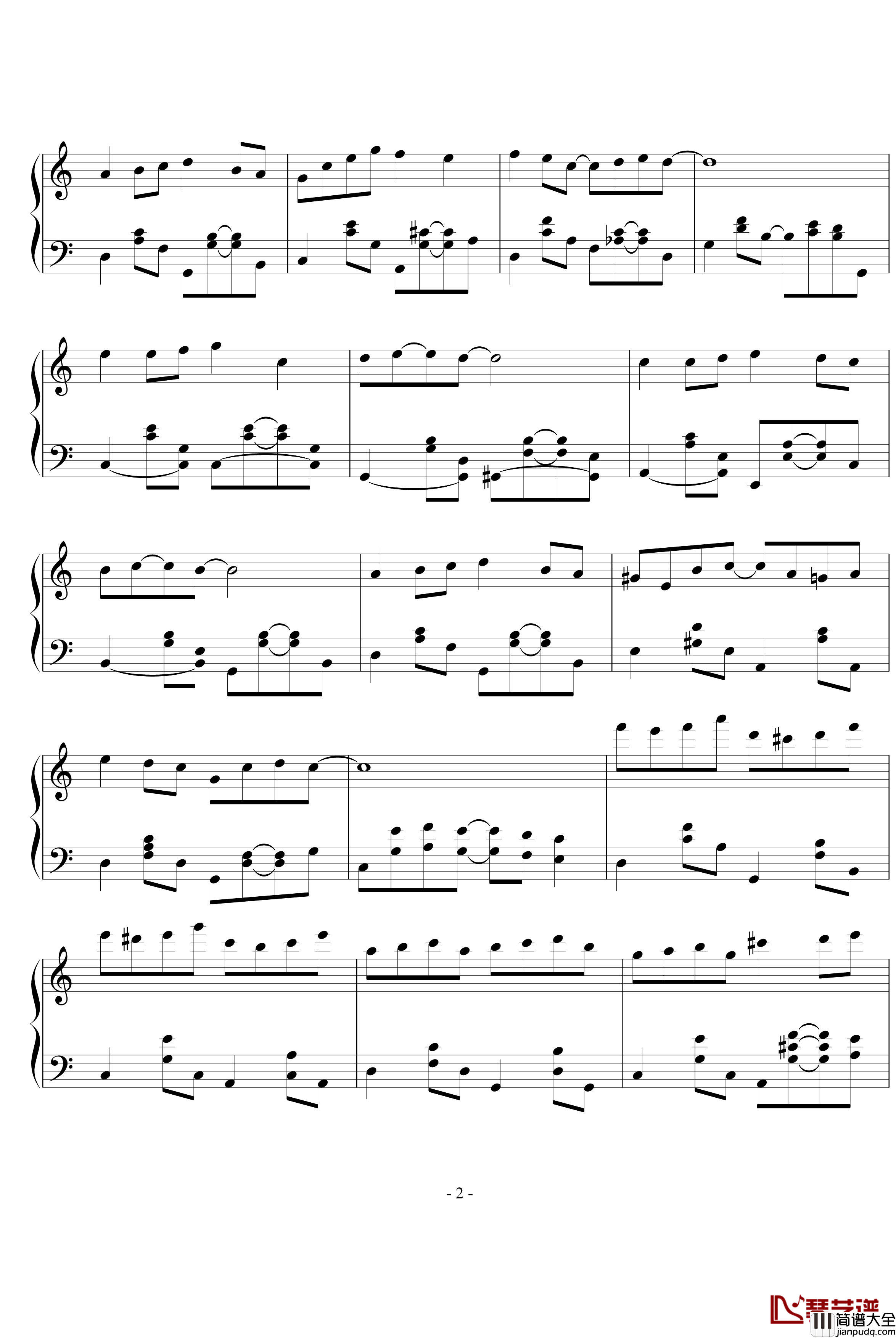 白十字公主生日歌钢琴谱_烛光之吻_吴大鹏