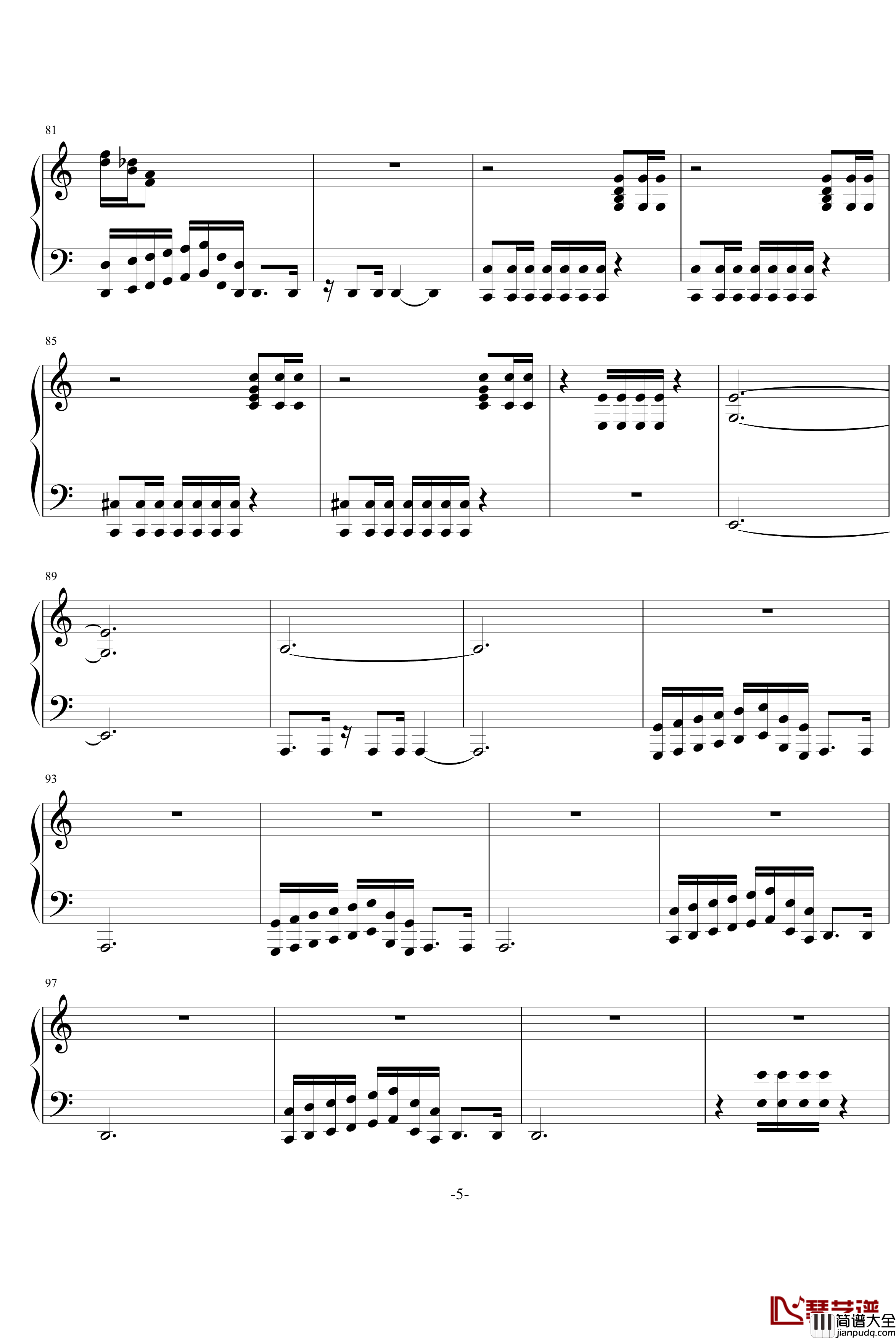 Ghost钢琴谱_魔鬼的叙说_快乐甜筒