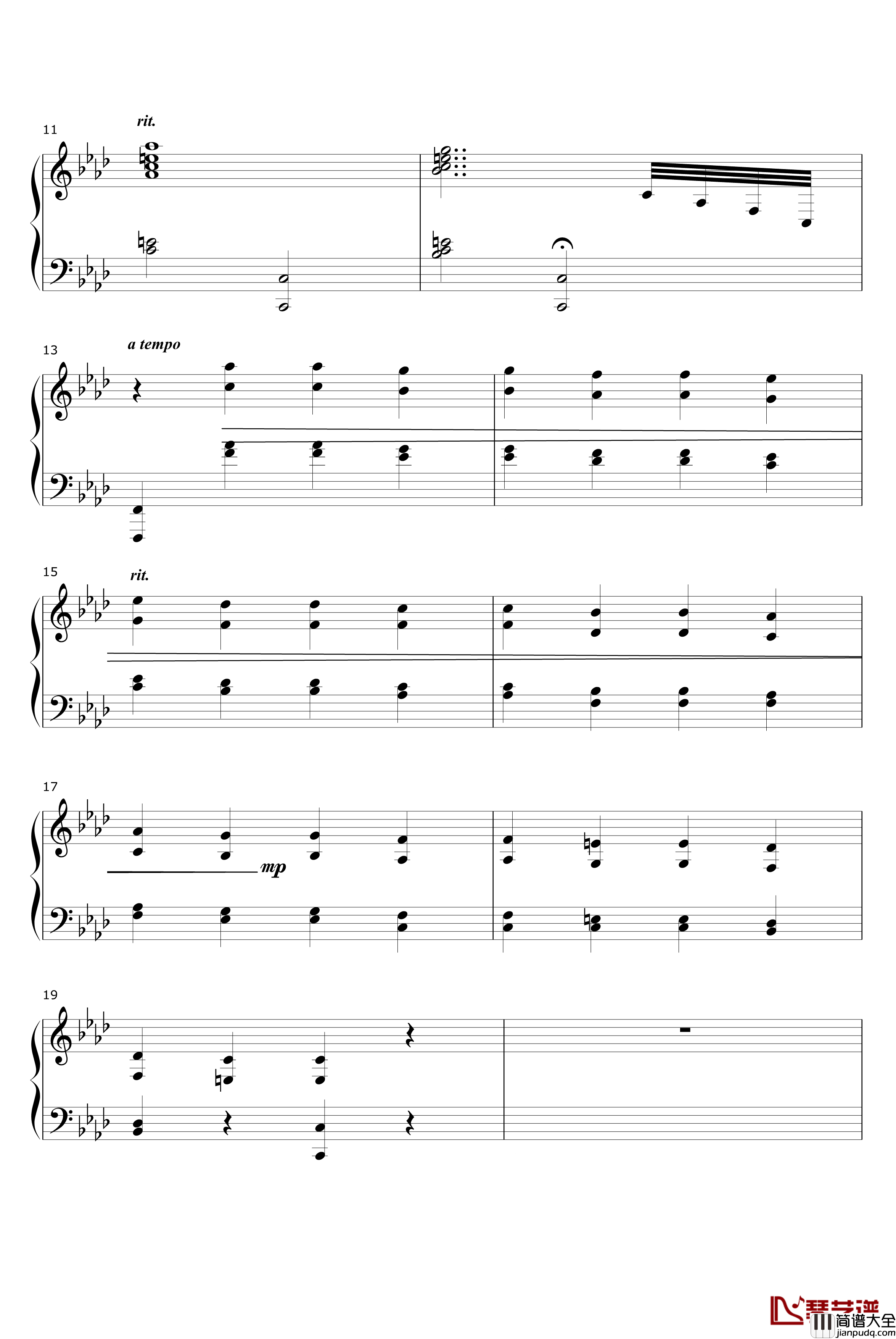 无心害你钢琴谱_关菊英