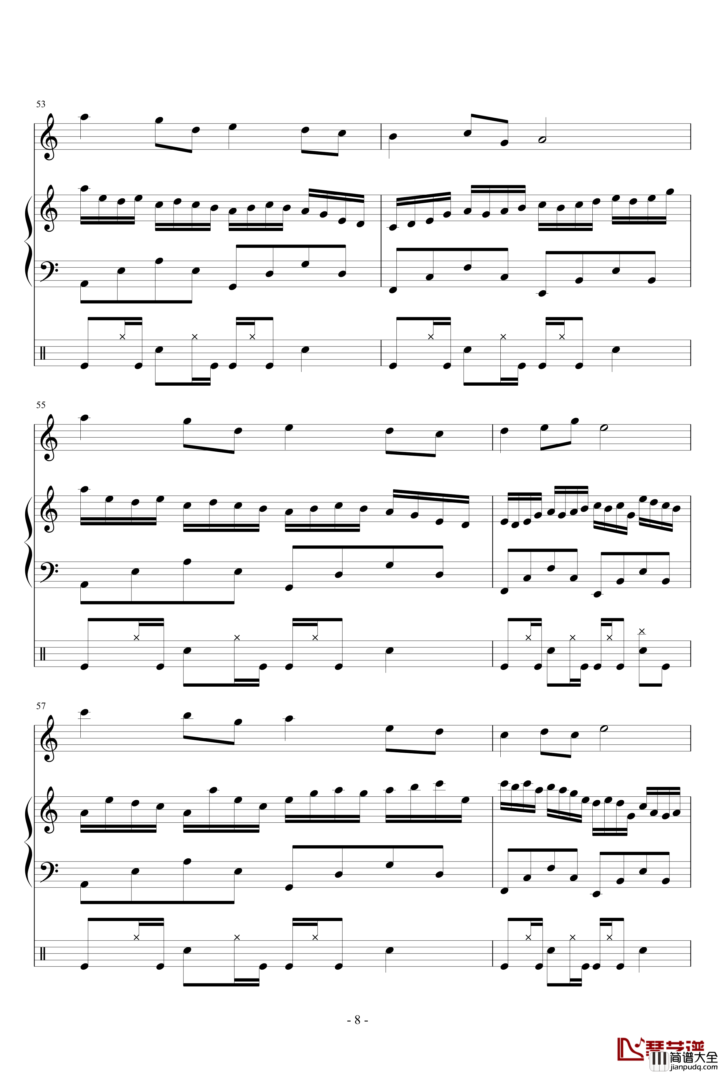 蝴蝶的眼泪钢琴谱_吴越